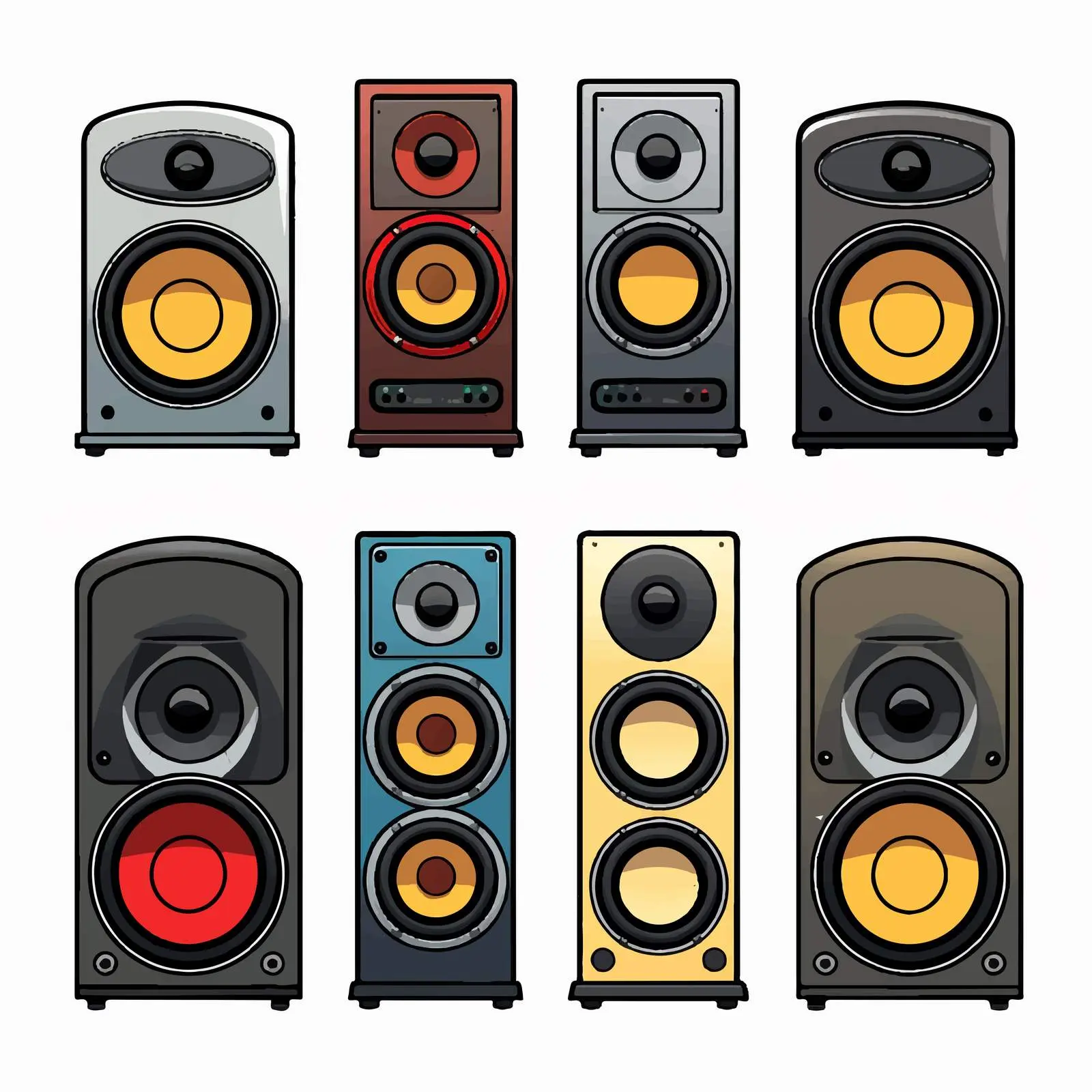 Loudspeaker Line Vector Illustration on White Background – free broadcast image from Dotvec