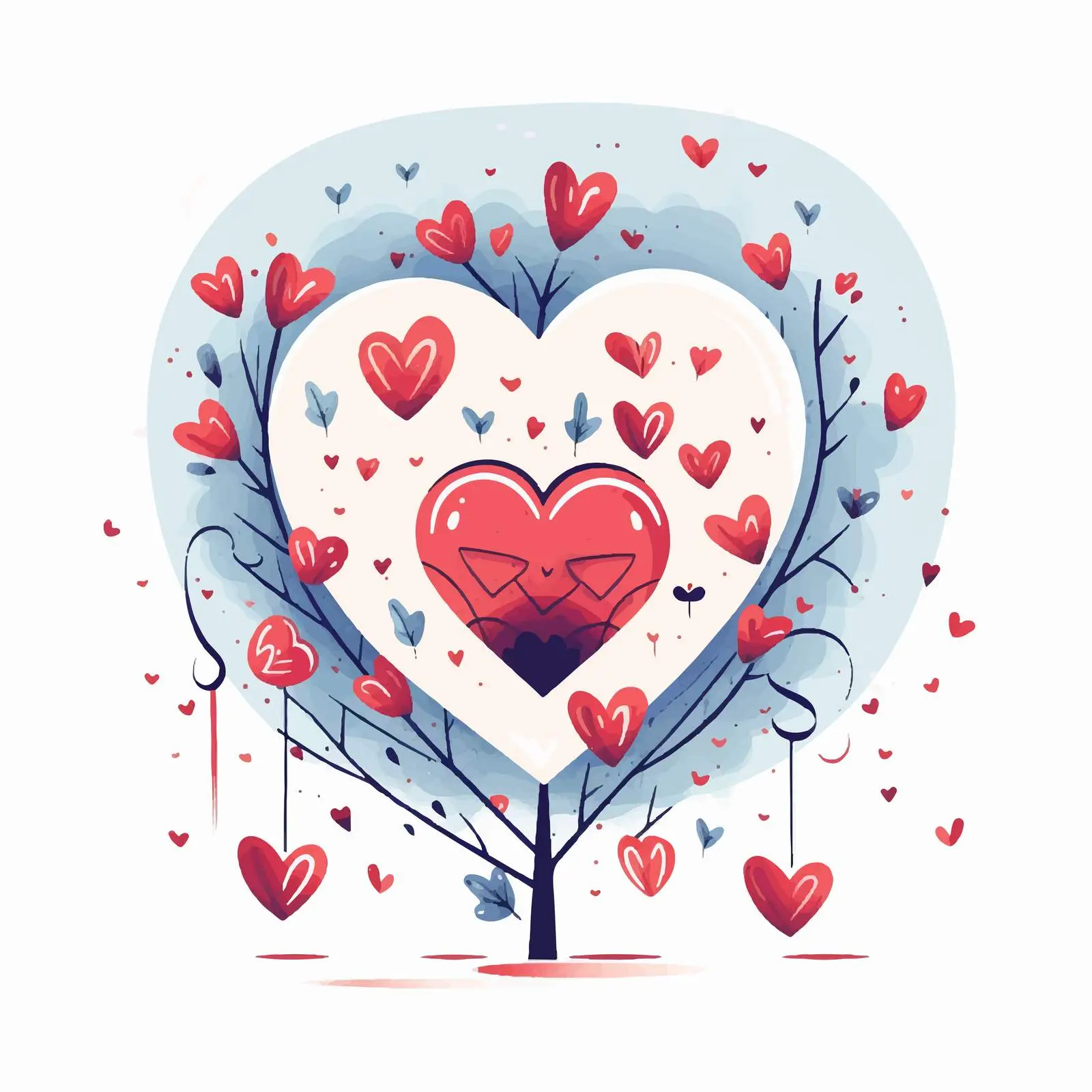 Cartoon Love Card Vector Illustration — free download from Dotvec