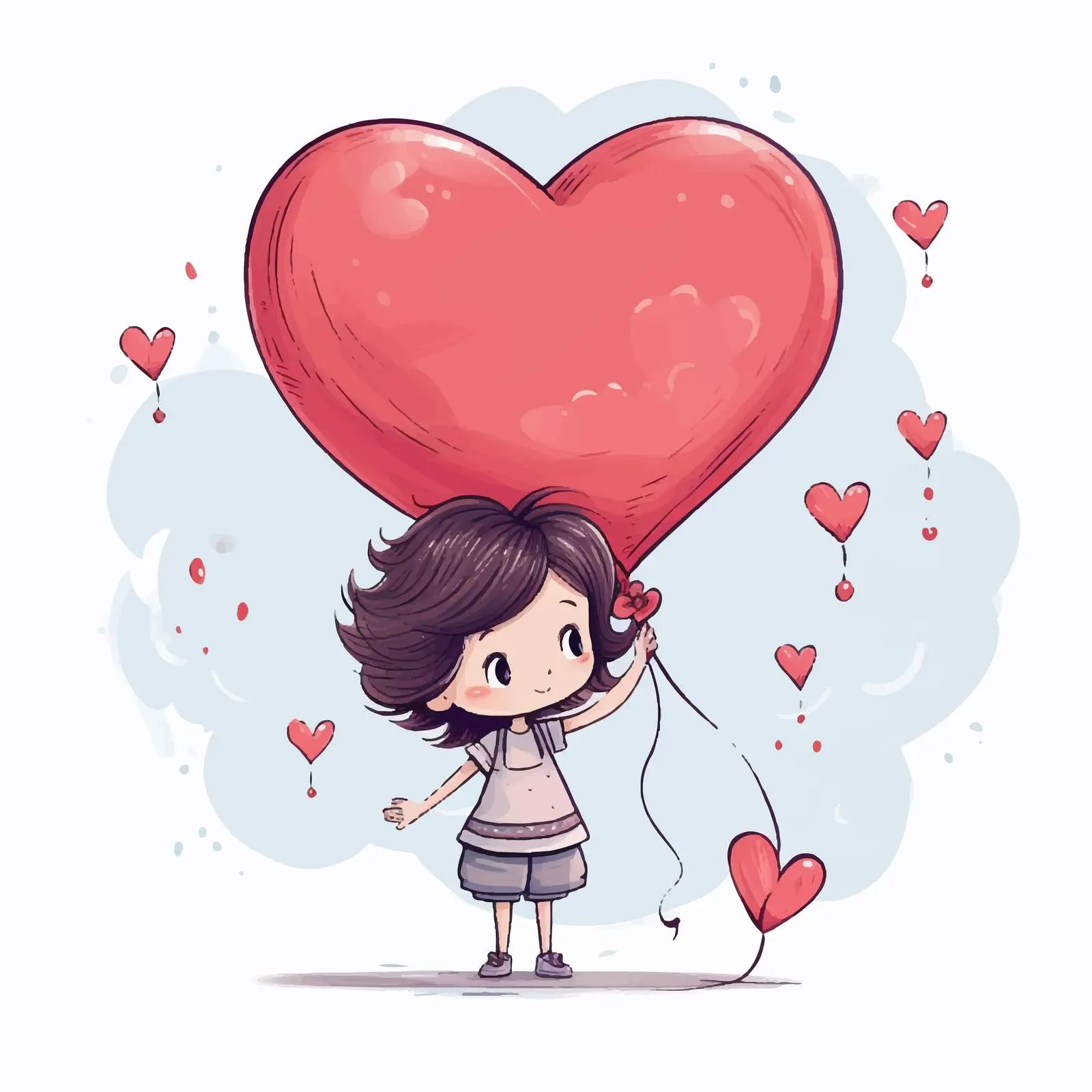 Cartoon Love Card Vector Illustration — free download from Dotvec