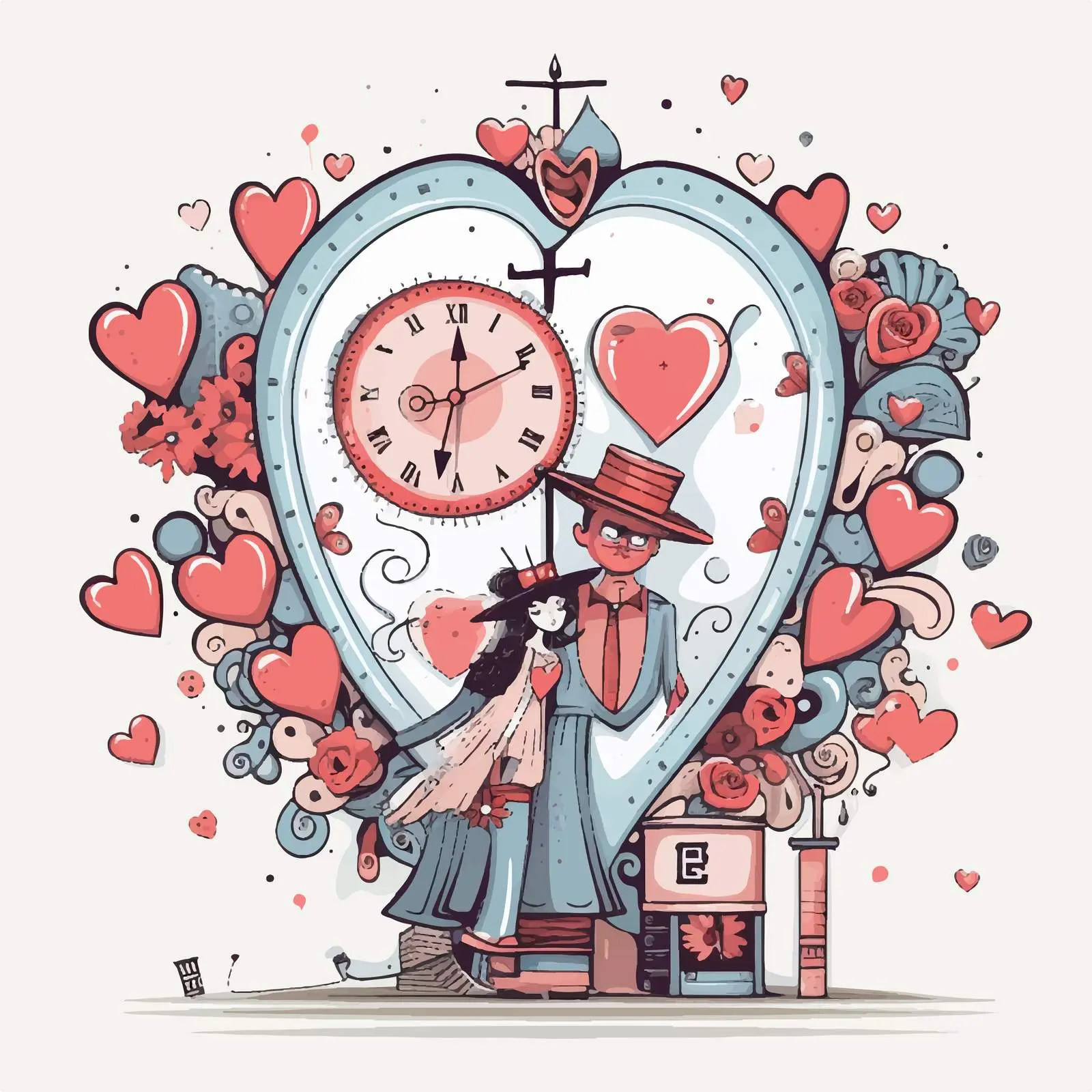 Cartoon Love Card Design Vector Illustration — free download from Dotvec