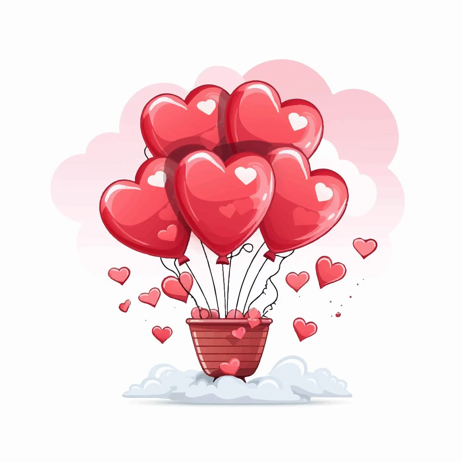 Colorful Love Card with Balloons and Hearts — free download from Dotvec