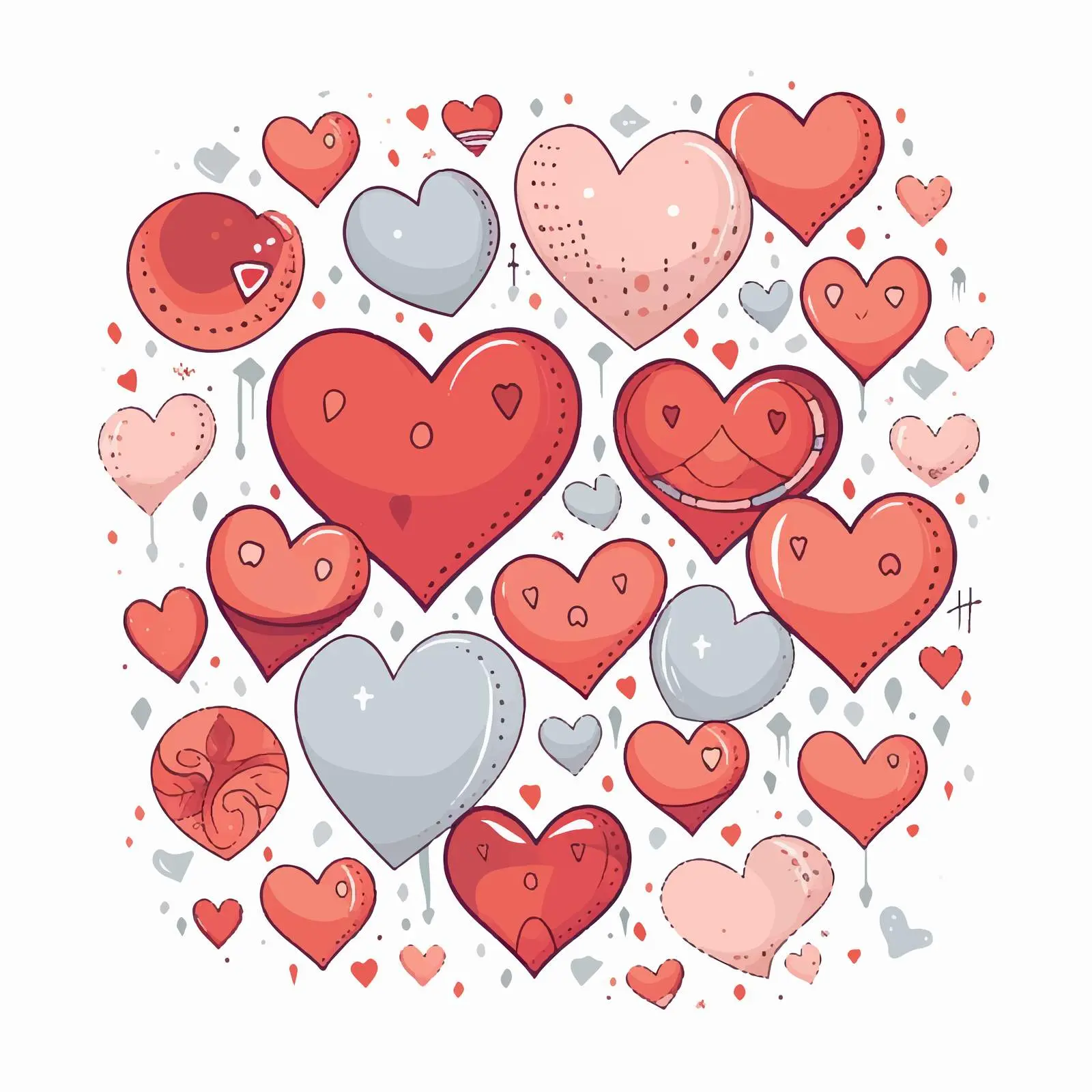 Cartoon Heart Love Card Vector Illustration — free download from Dotvec