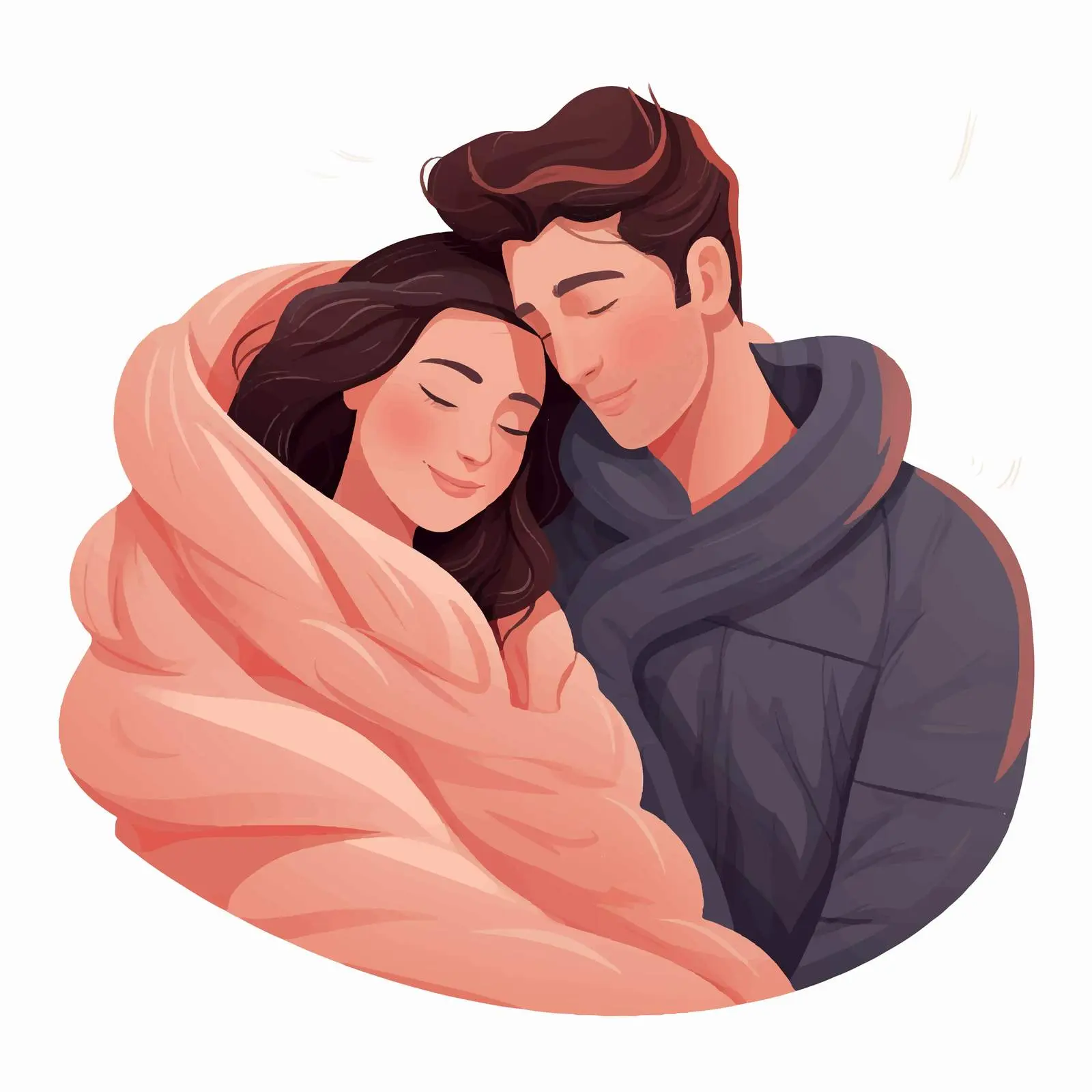Couple Embracing and Cuddling Together — free download from Dotvec
