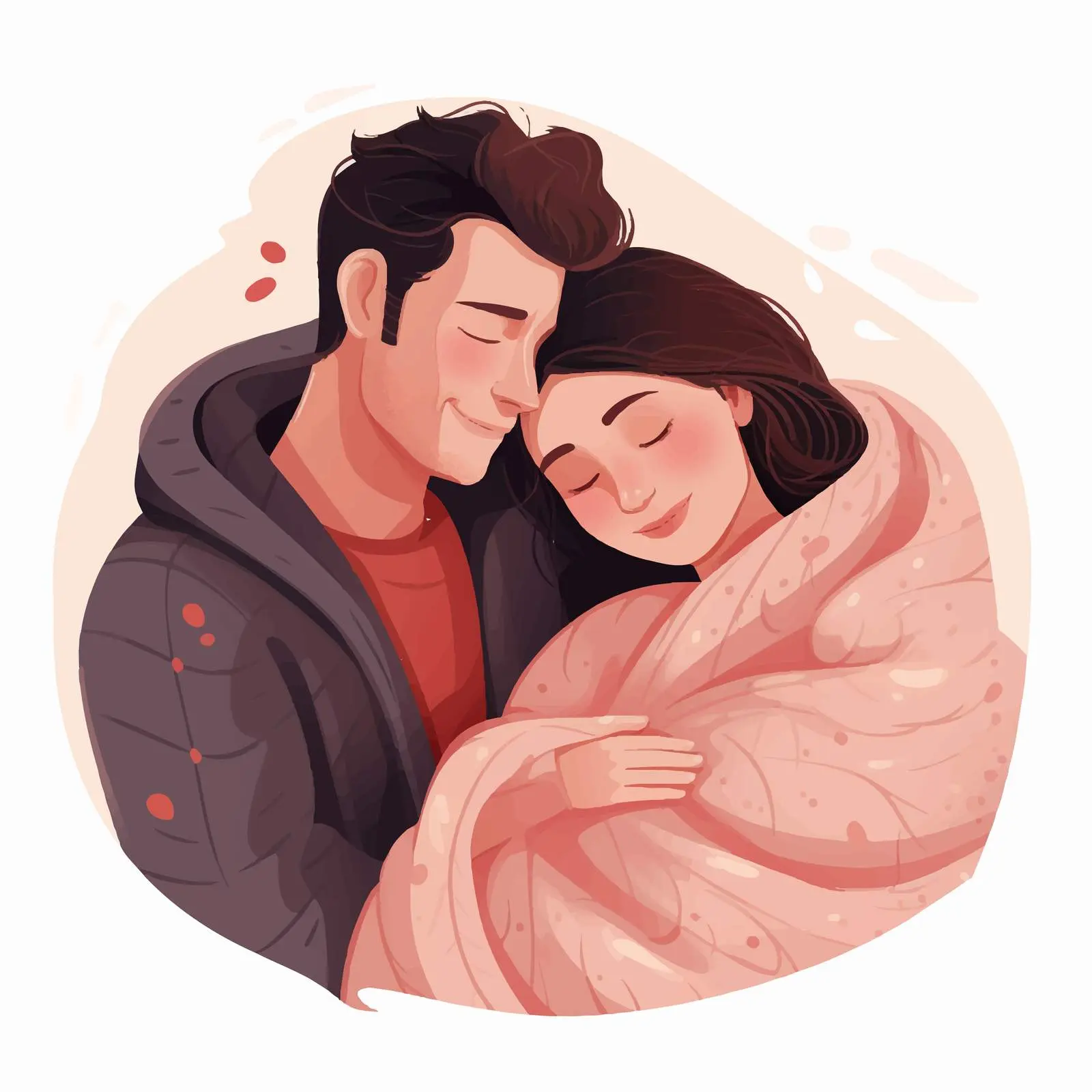 Couple Embracing and Cuddling Together — free download from Dotvec