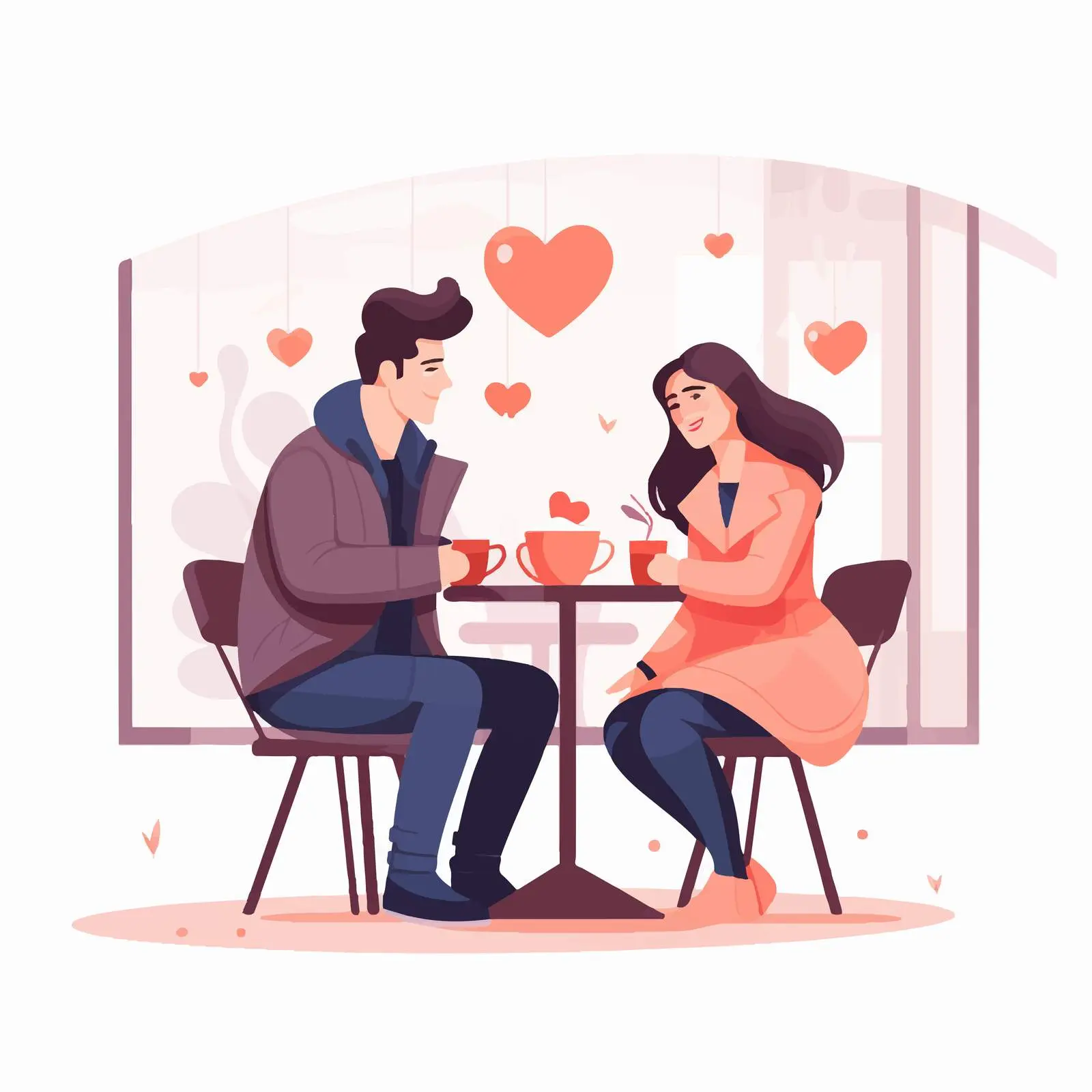 Happy Couple Exchanging Gifts at Outdoor Cafe — free download from Dotvec