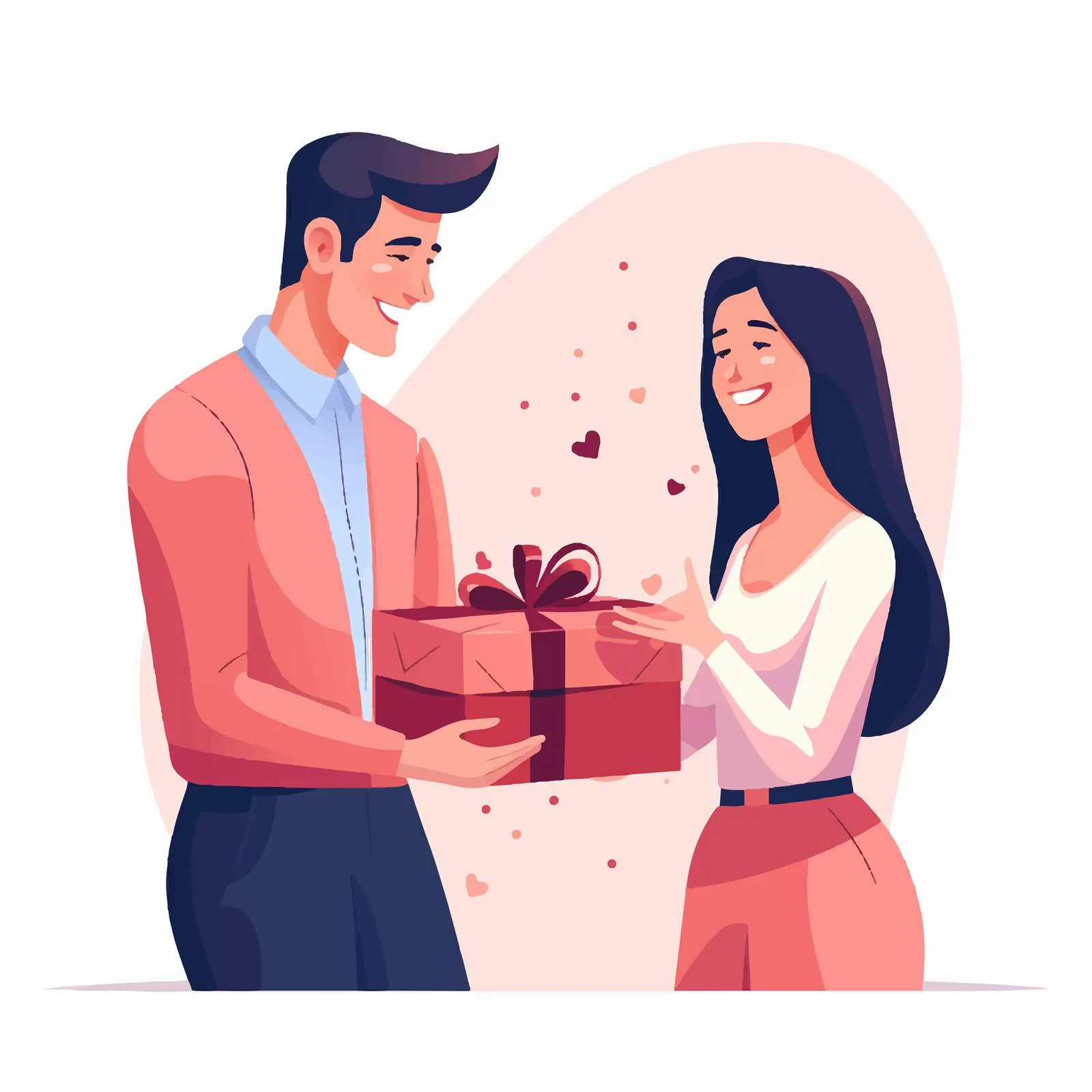 Couple Exchanging Gifts in Romantic Gesture — free download from Dotvec