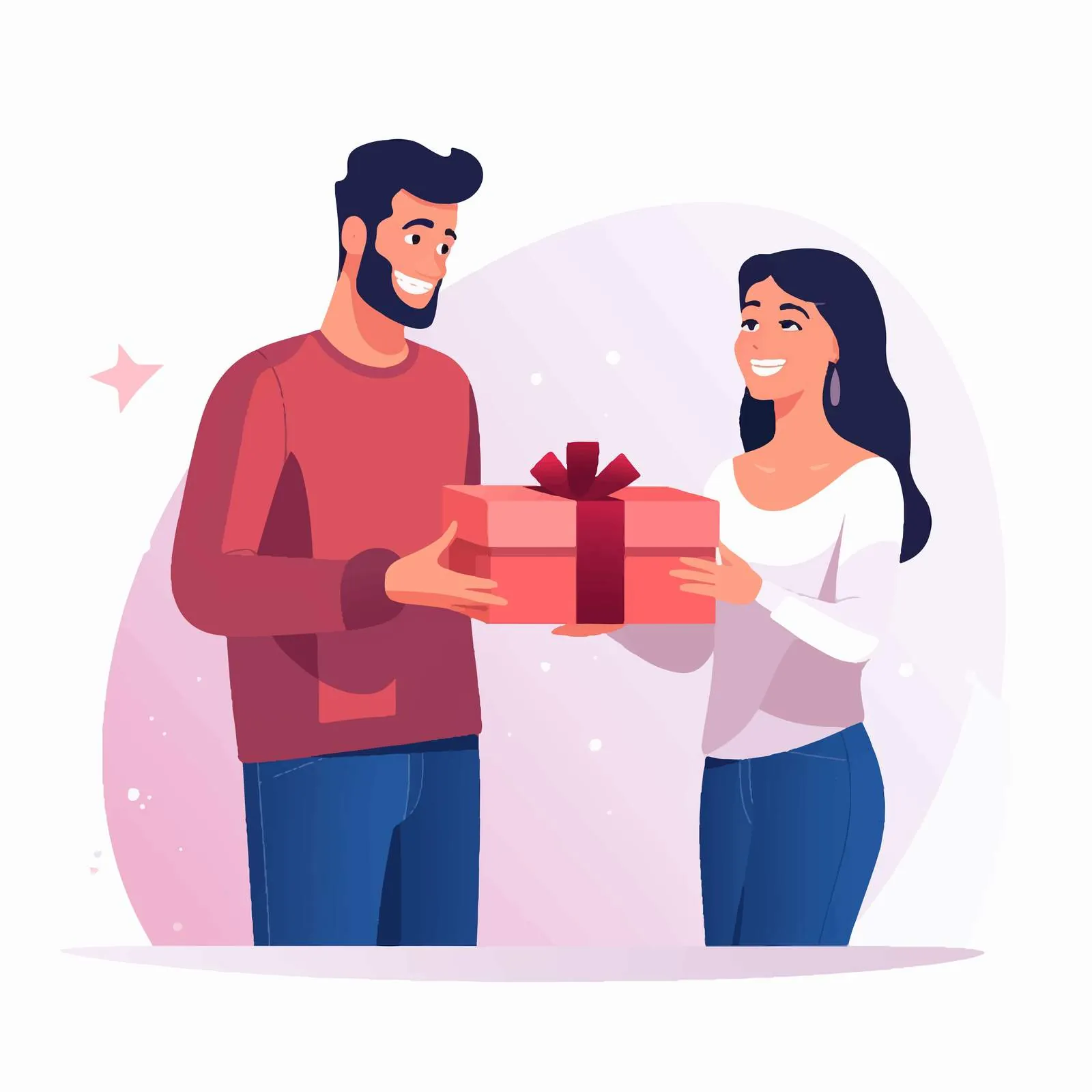 Couple Exchanging Gifts in Romantic Setting — free download from Dotvec
