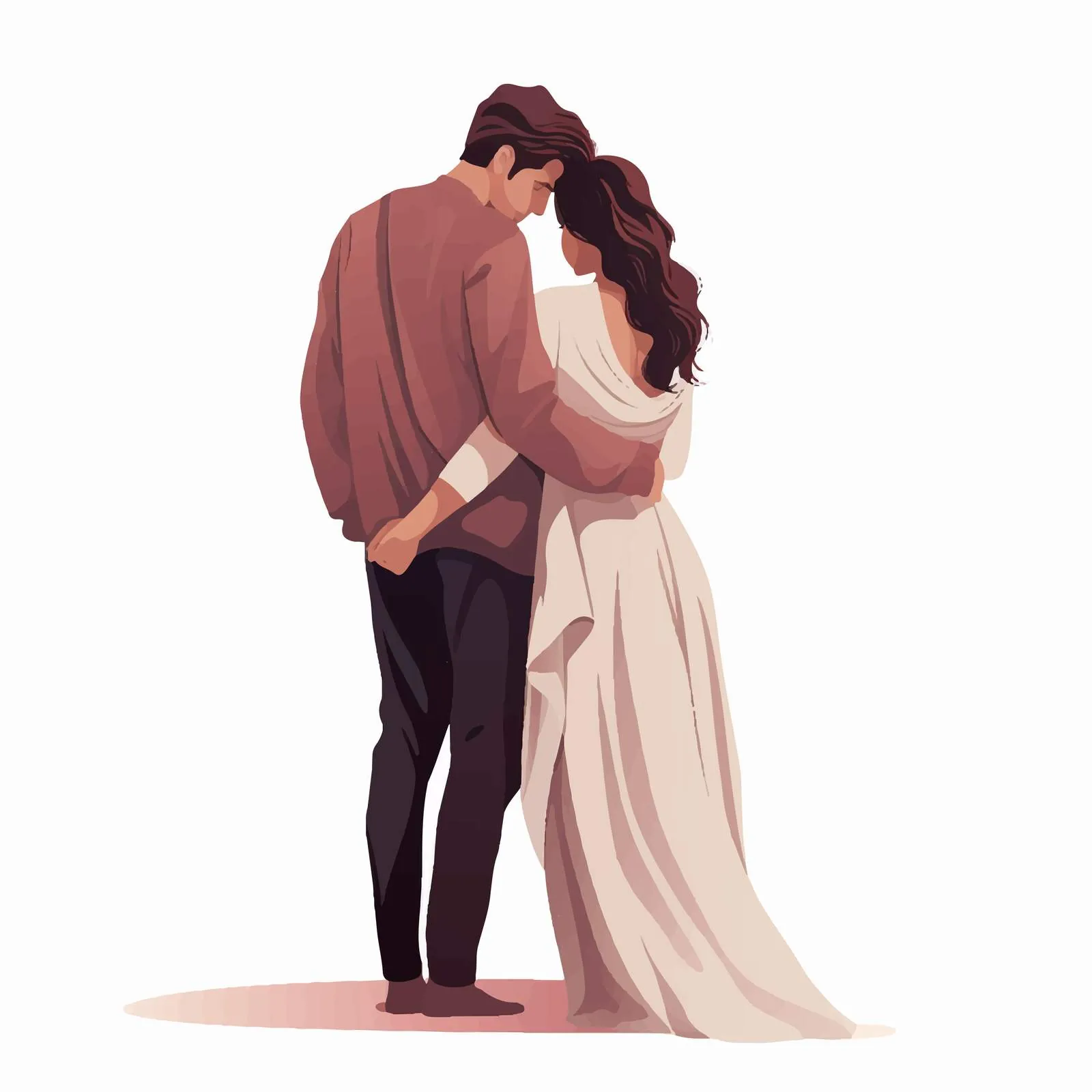 Romantic Couple Hugging in Back View — free download from Dotvec