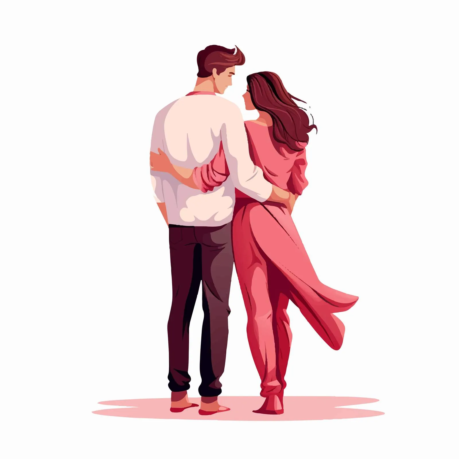 Romantic Couple Hugging from Back View — free download from Dotvec