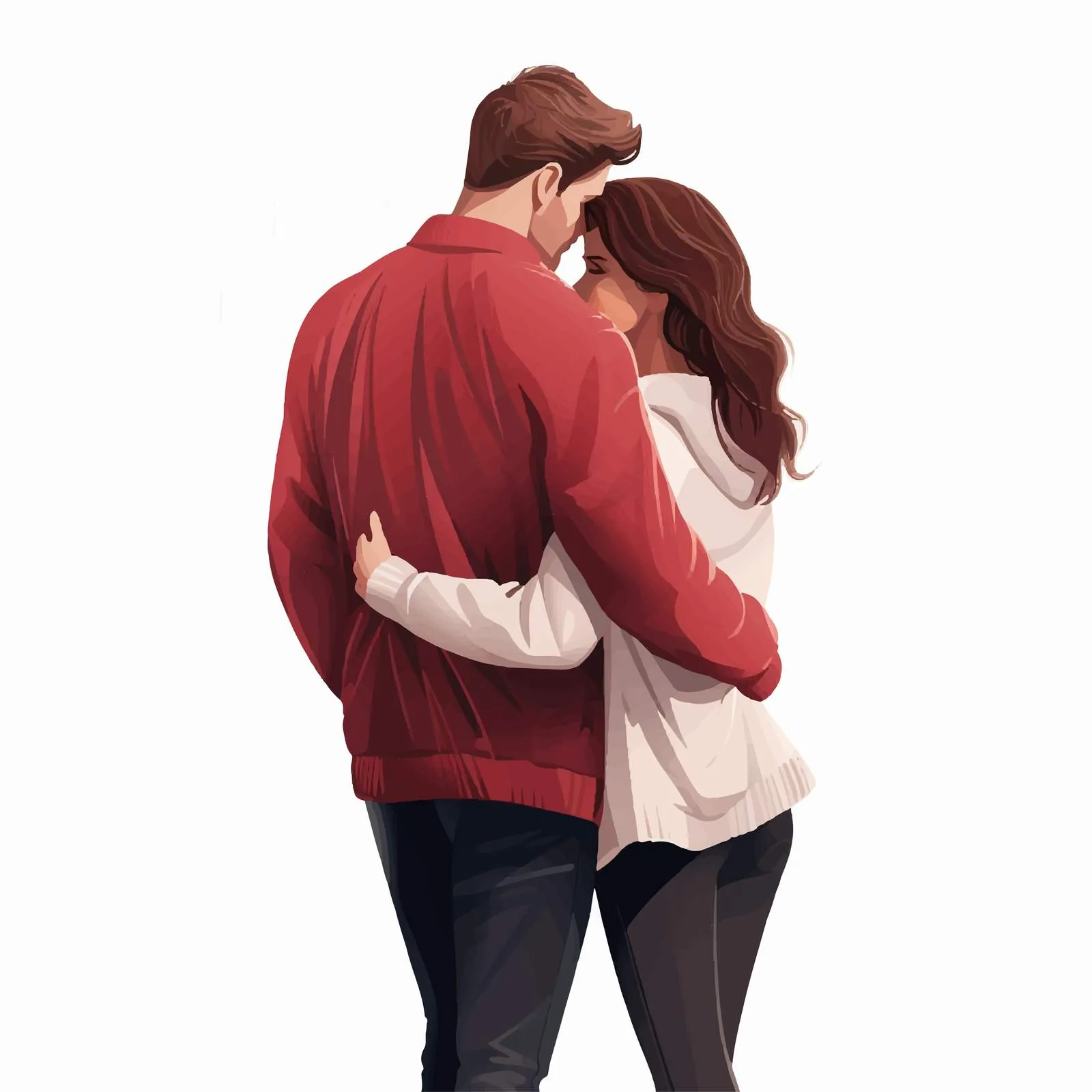 Romantic Couple Hugging from Back View — free download from Dotvec