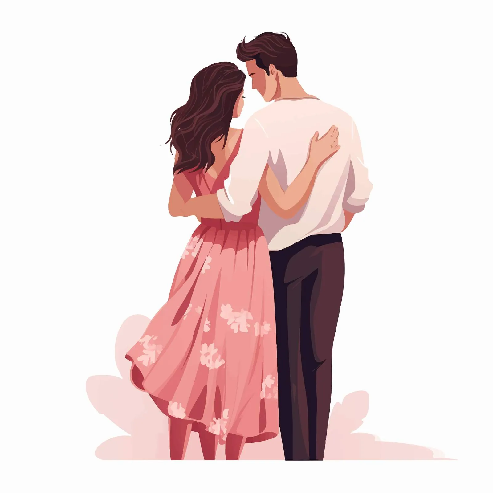Romantic Couple Hugging from Back View — free download from Dotvec
