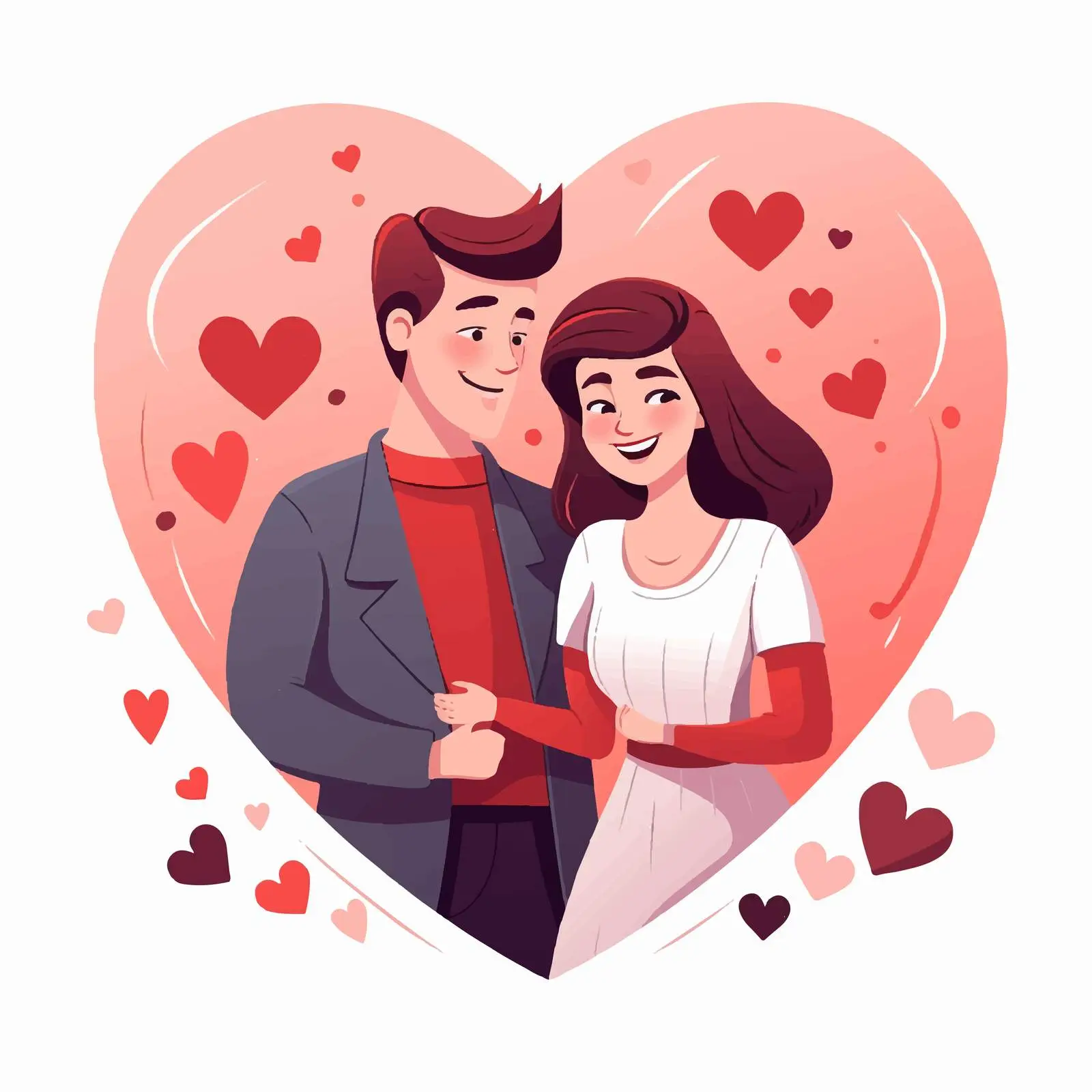 Happy Couple in Heart on Valentine's Day — free download from Dotvec
