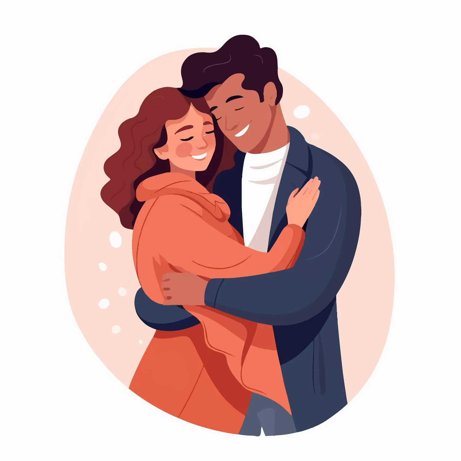 Romantic Couple Embracing Illustration — free download from Dotvec