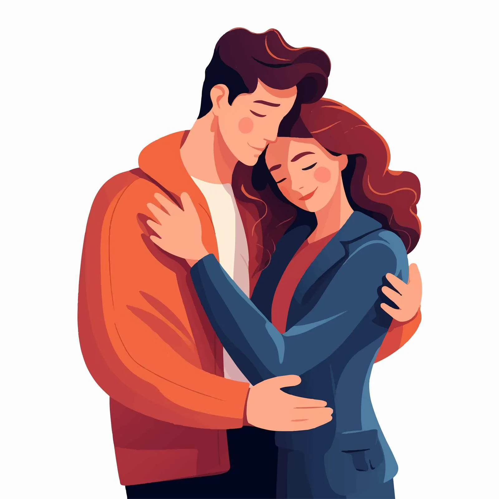 Couple Embracing in Love Vector Graphic — free download from Dotvec