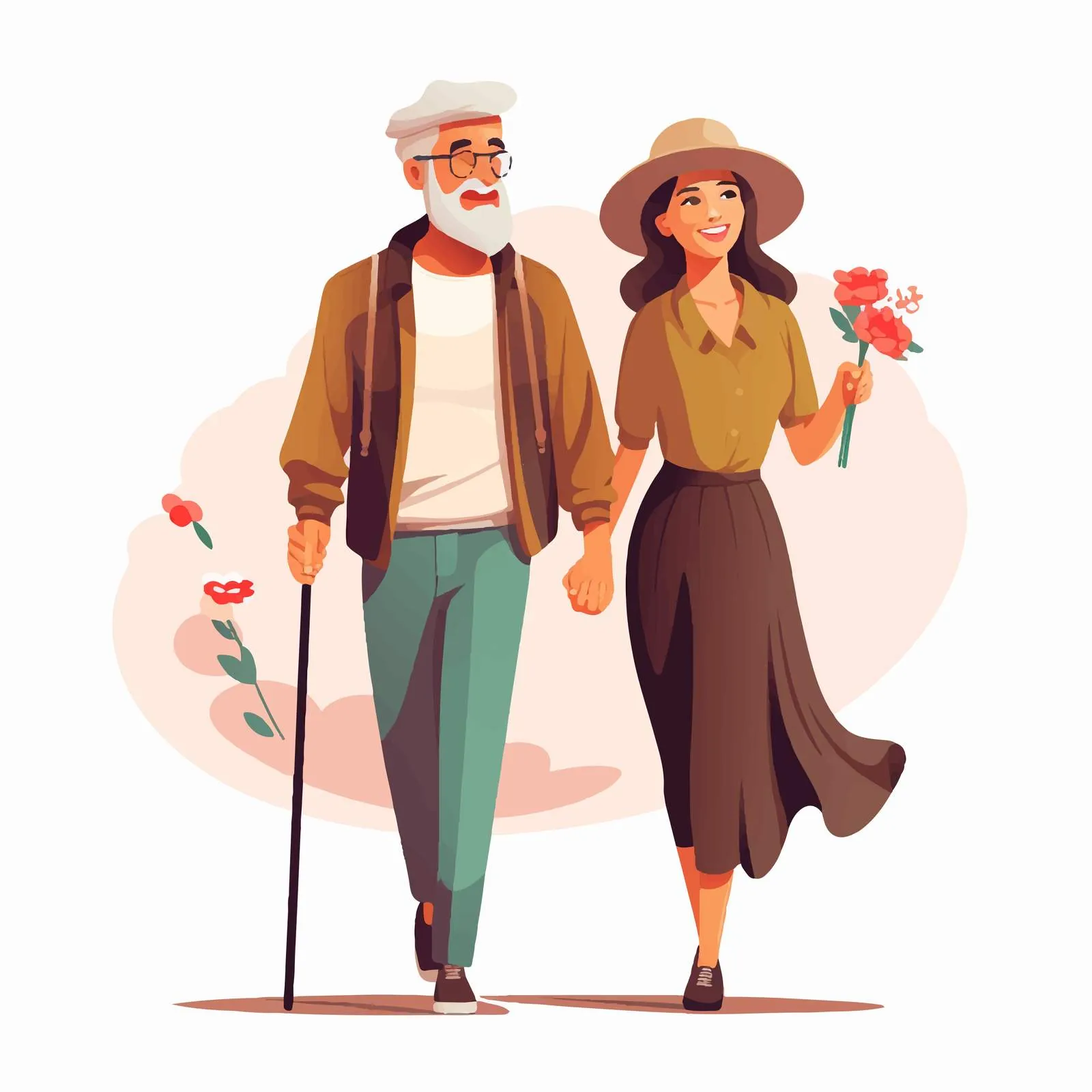 Couple Holding Hands Walking Together – free walking together image from Dotvec