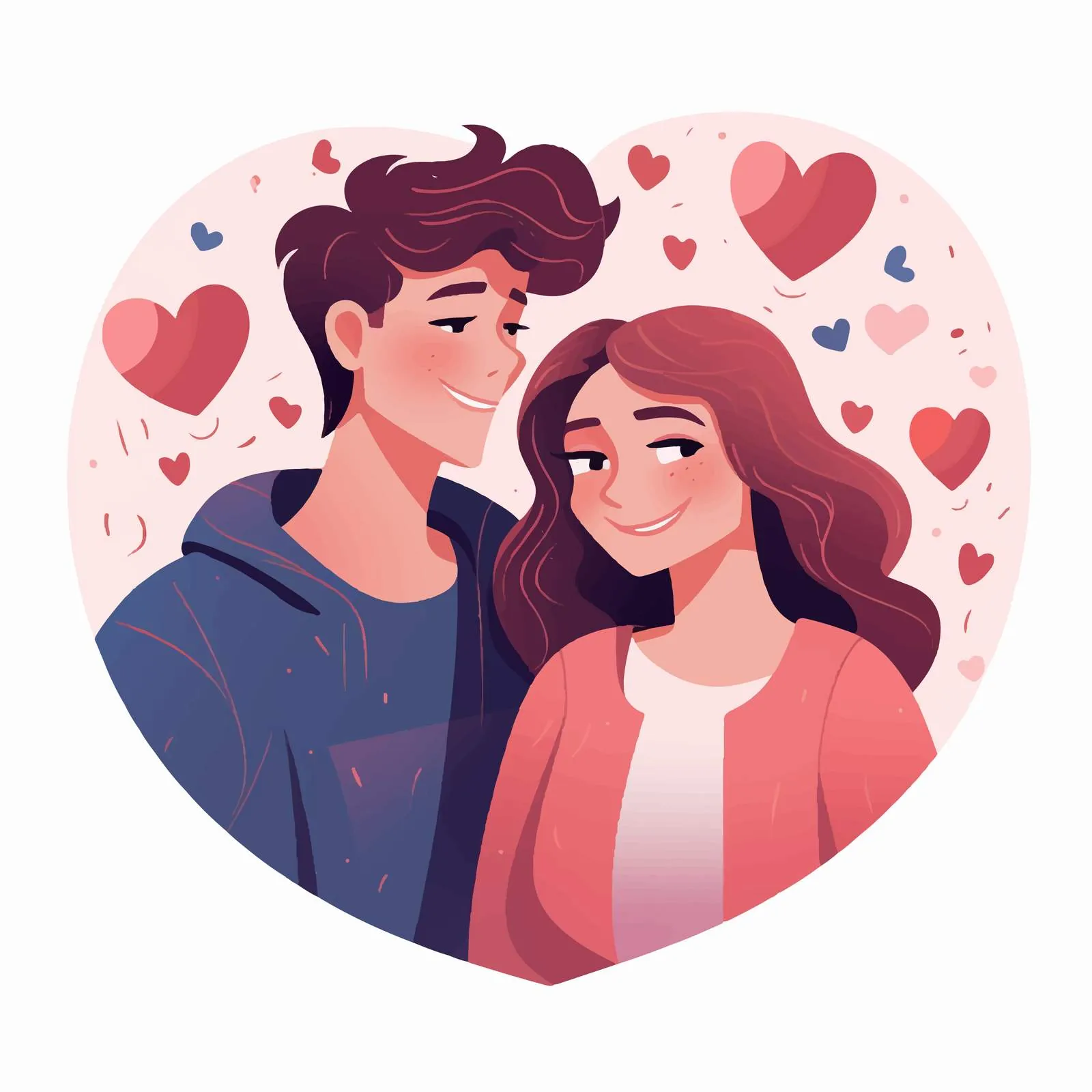 Abstract Love Couple Portrait Illustration — free download from Dotvec