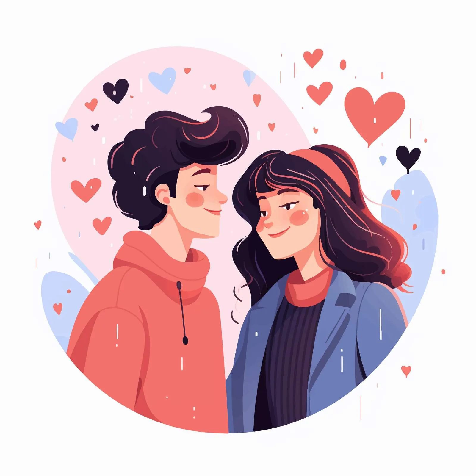 Abstract Love Couple Portrait in Vectors — free download from Dotvec