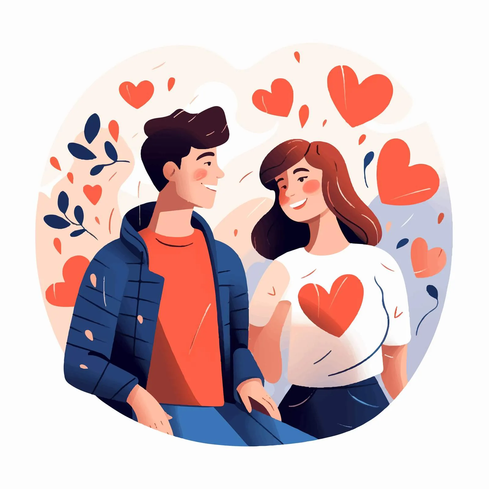 Abstract Portrait of Young Loving Couple — free download from Dotvec