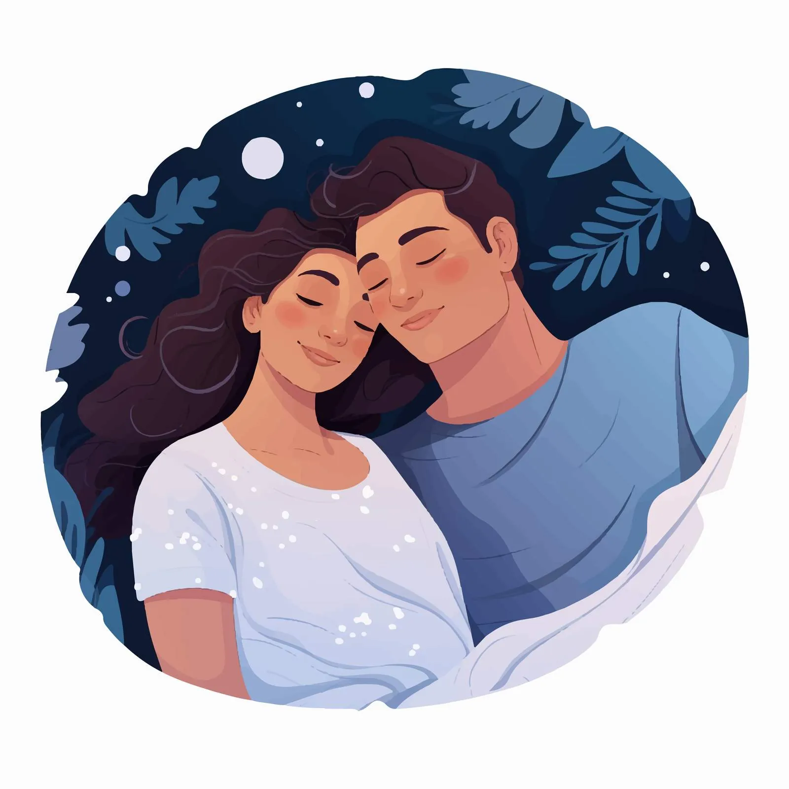 Loving Couple Embracing While Asleep at Night — free download from Dotvec