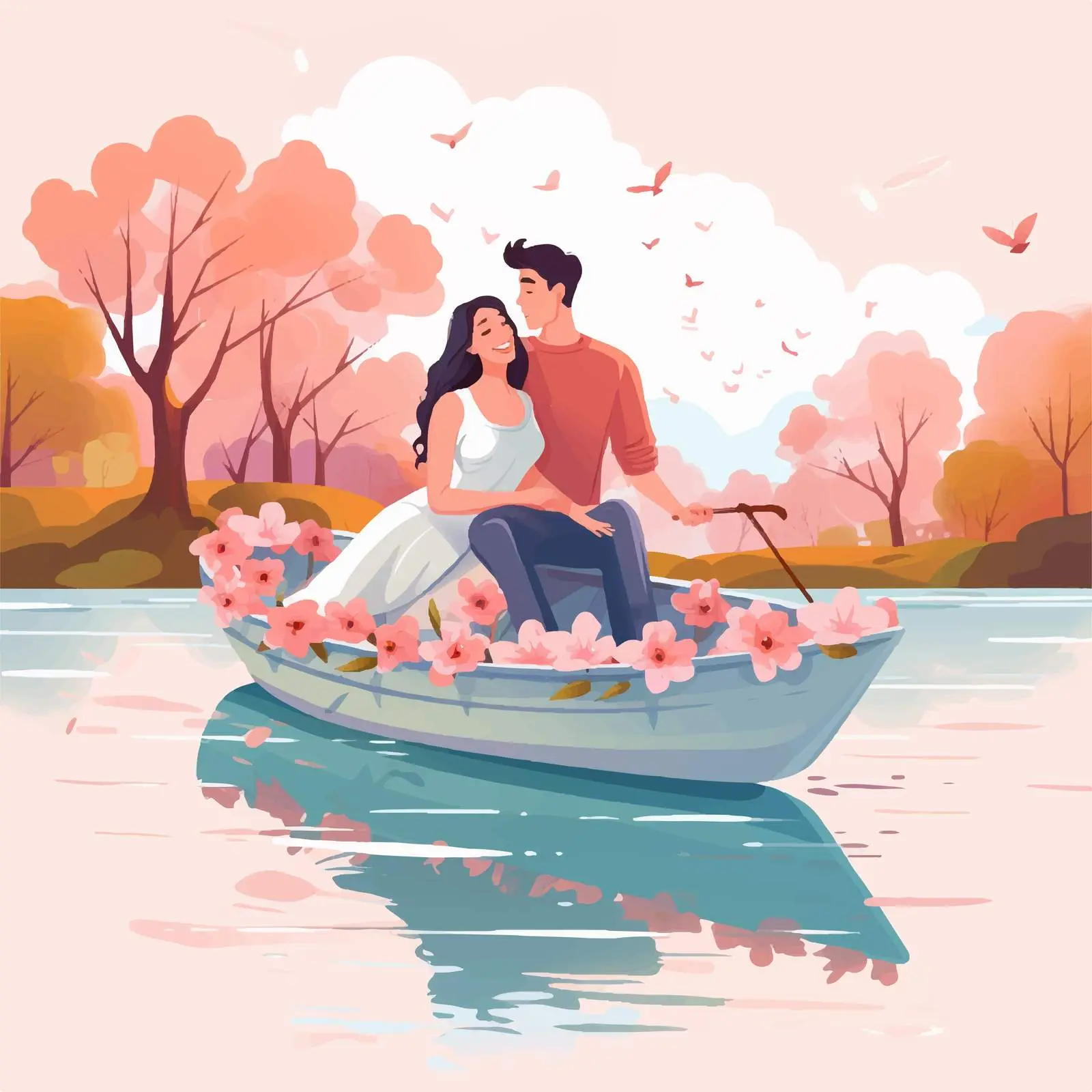 Romantic Couple in Nature During Spring — free download from Dotvec