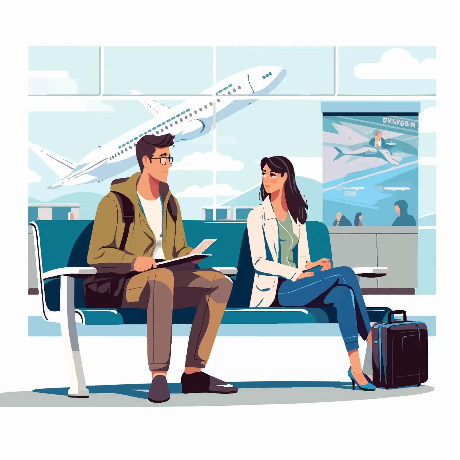 Couple Waiting at International Airport — free download from Dotvec