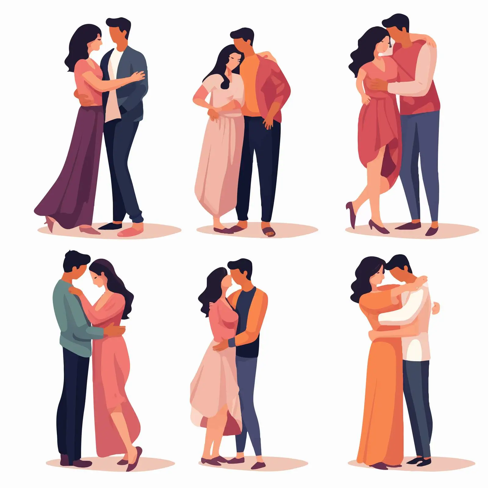 Couples Embracing and Intertwined Bodies Vector Art – free love and affection image from Dotvec
