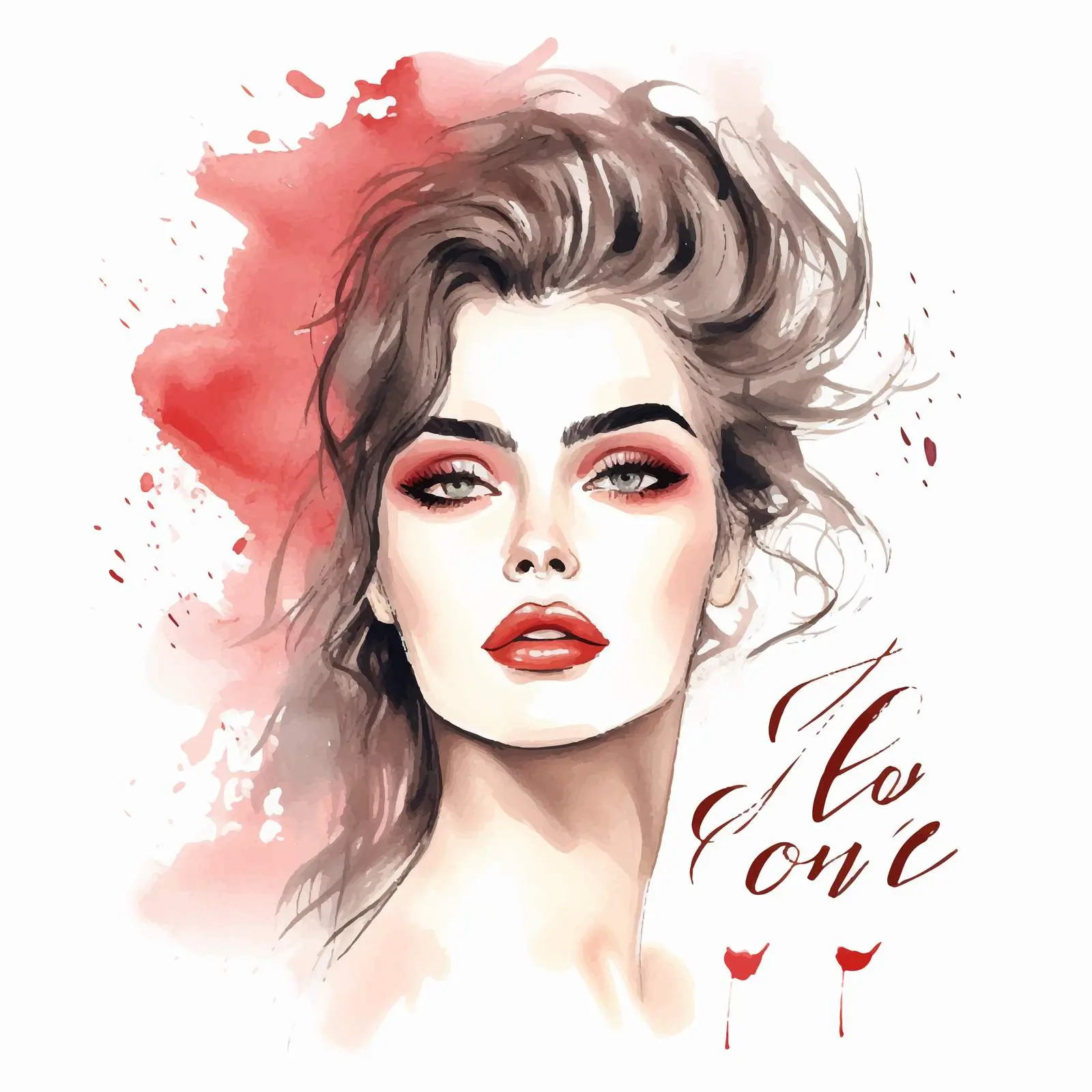 Handwritten Love Quote Fashion Portrait Sketch — free download from Dotvec