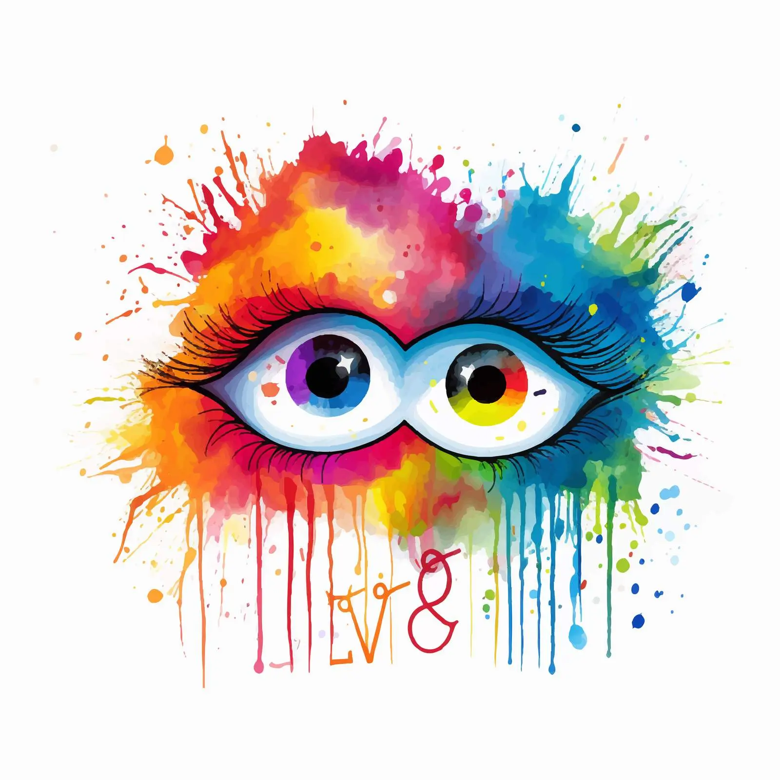 Love is Love Eye Makeup Watercolor Background — free download from Dotvec