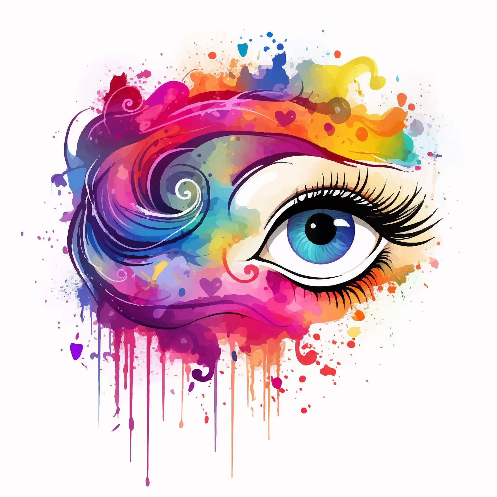 Love is Love Eye Makeup Watercolor Background — free download from Dotvec