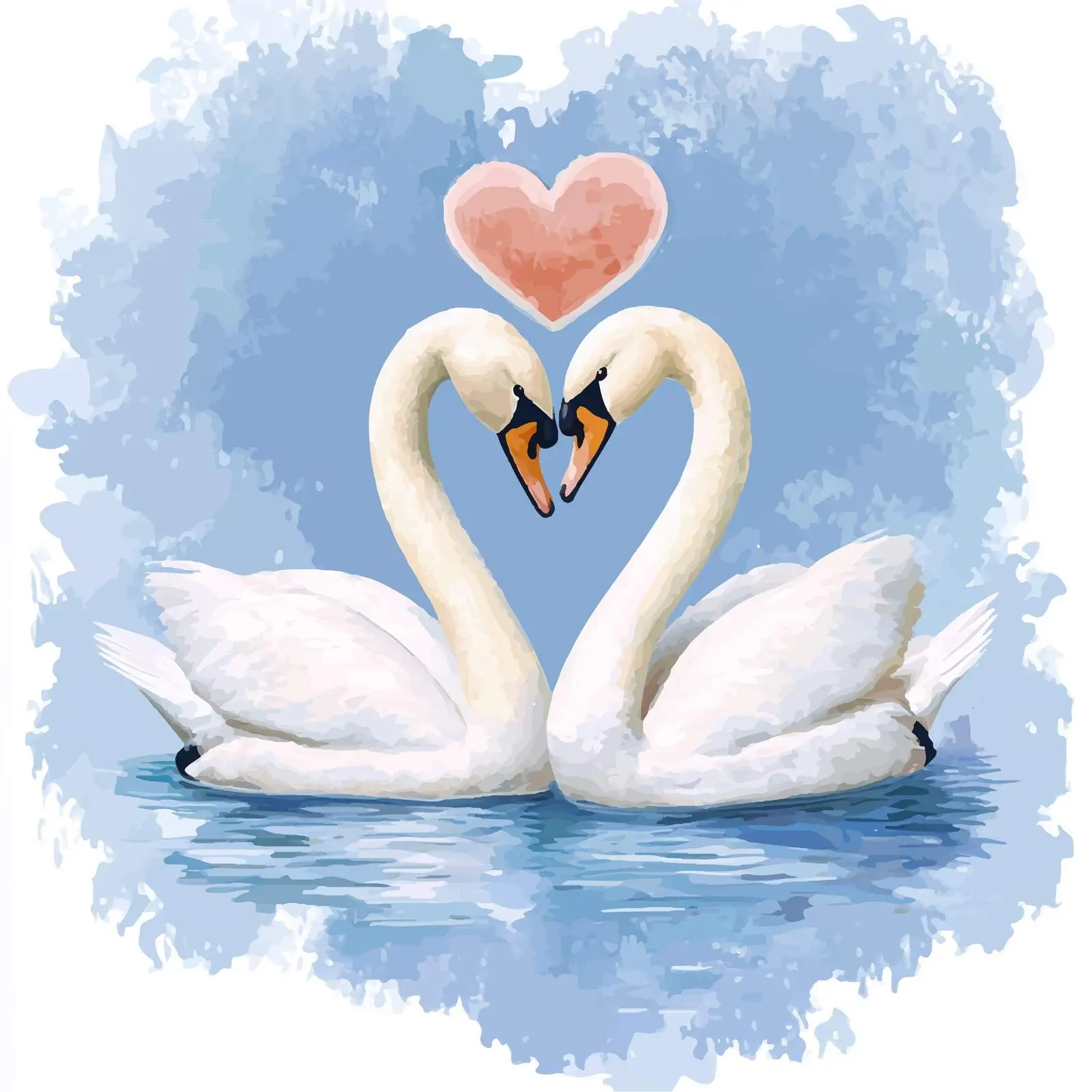 Elegant White Swan on Serene Pond Illustration — free download from Dotvec