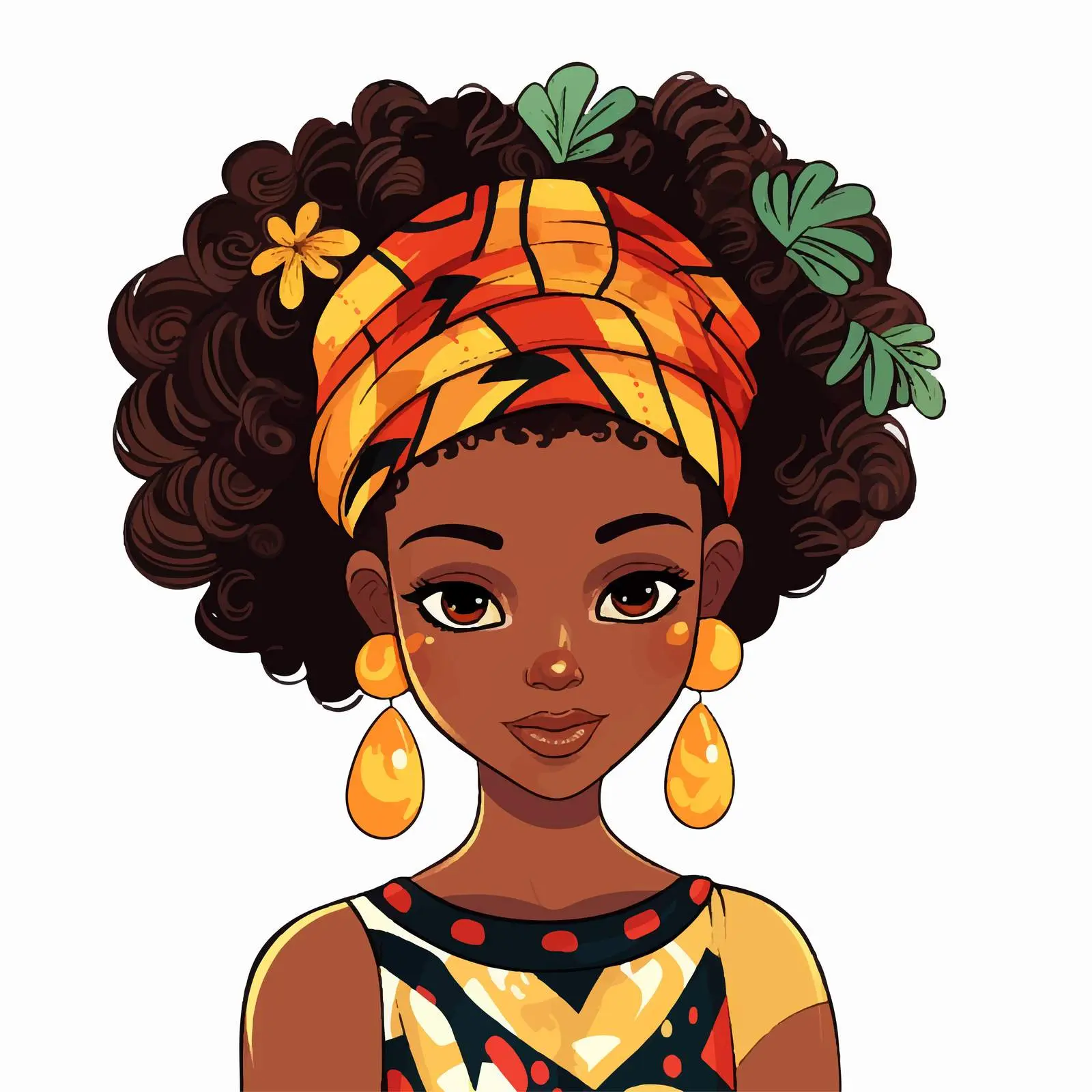 Lovely African Girl Avatar Banner Decoration — free download from Dotvec