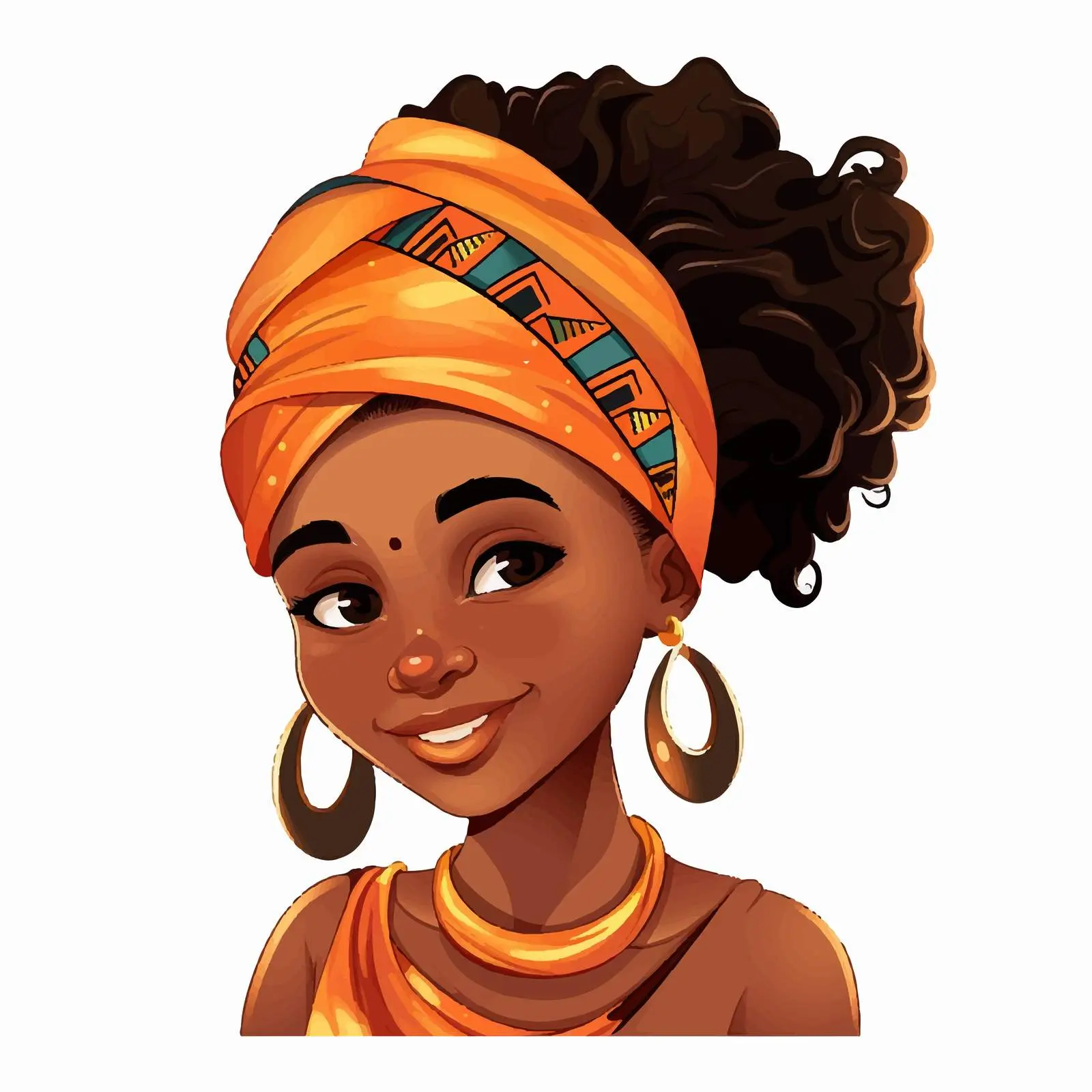 Lovely African Girl Avatar Banner Decoration — free download from Dotvec