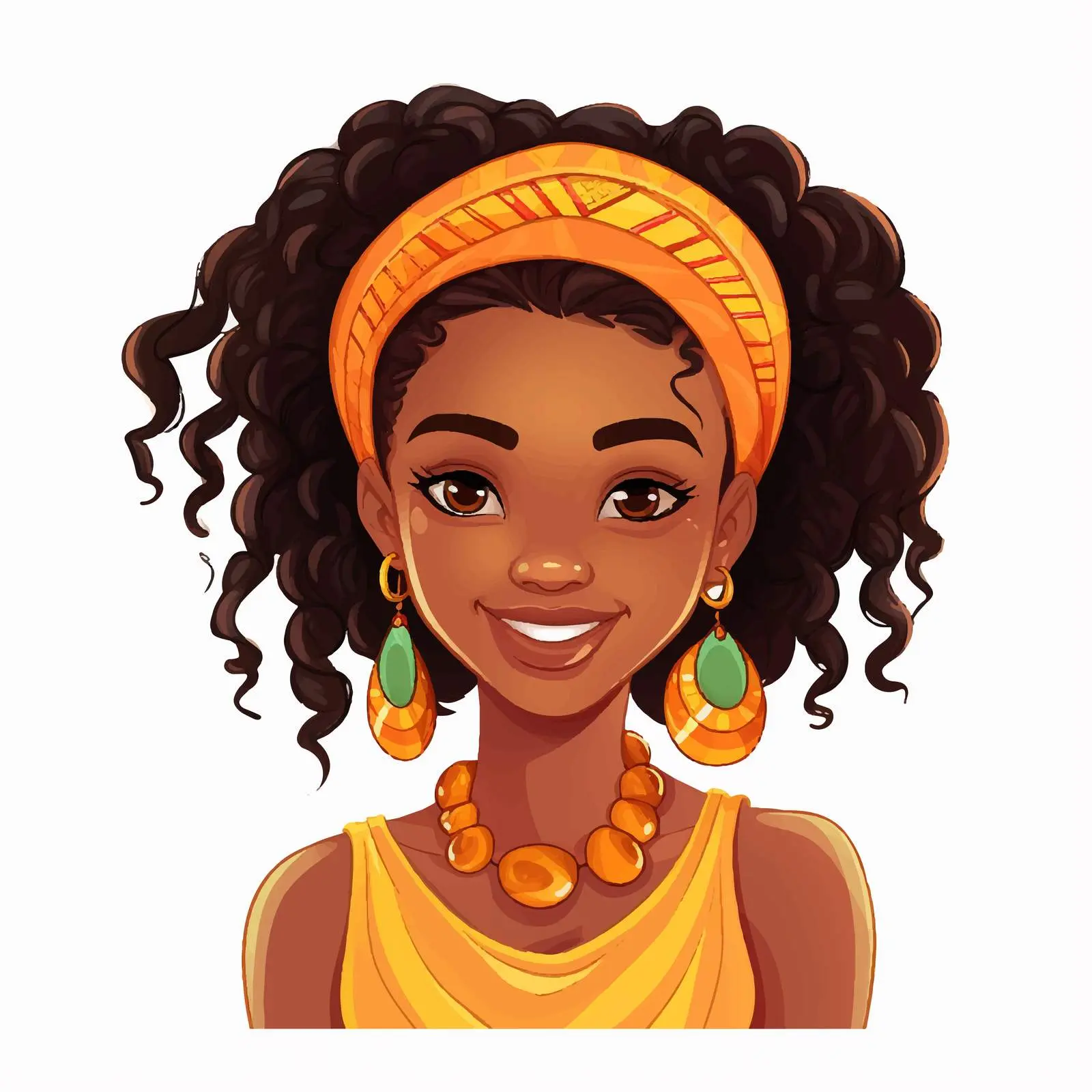 Lovely African Girl Avatar Banner Decoration — free download from Dotvec