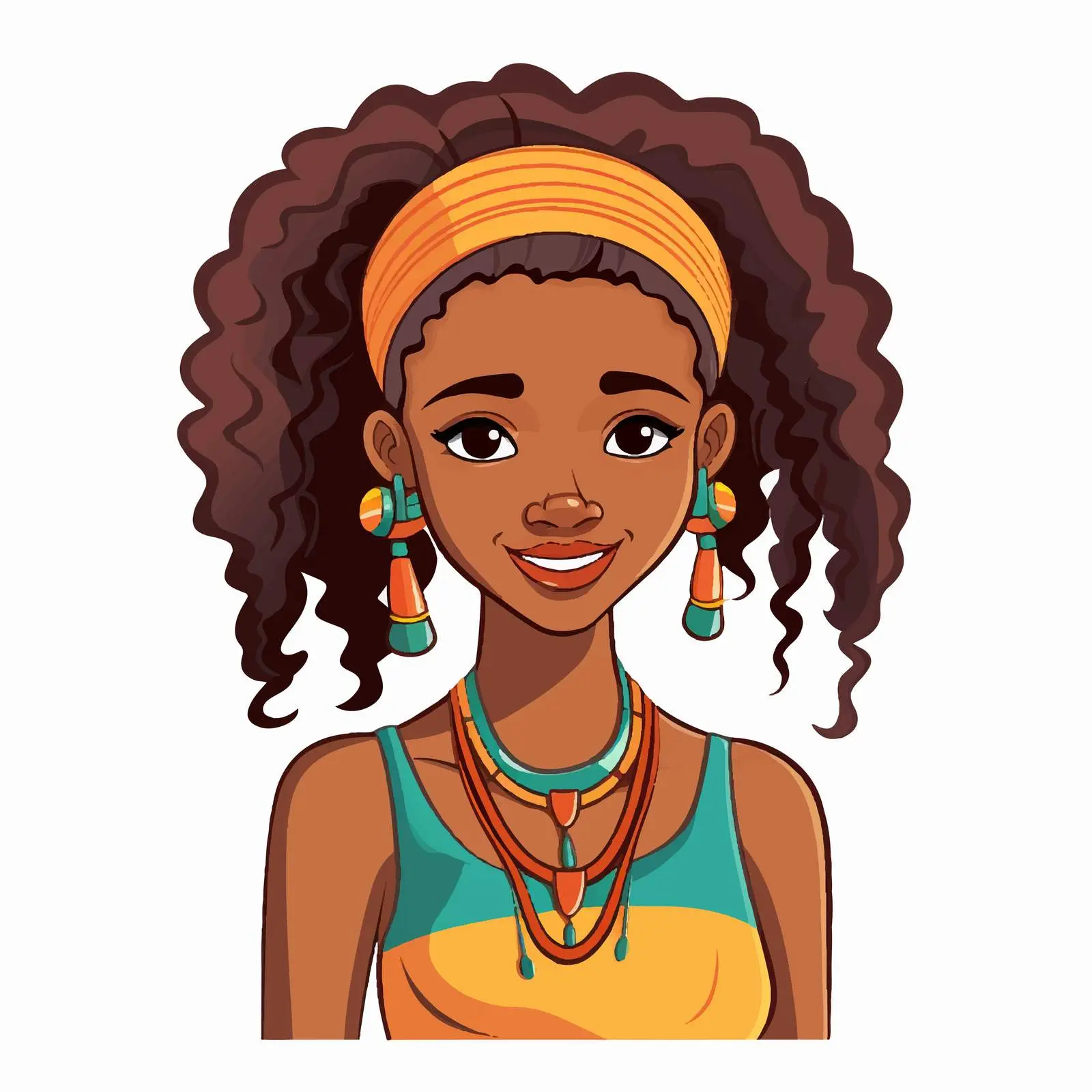 Lovely African Girl Avatar Banner Decoration — free download from Dotvec