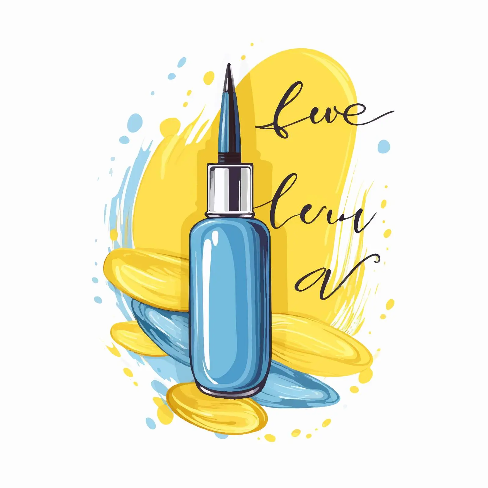 Colorful Blue and Yellow Long Nail Design — free download from Dotvec