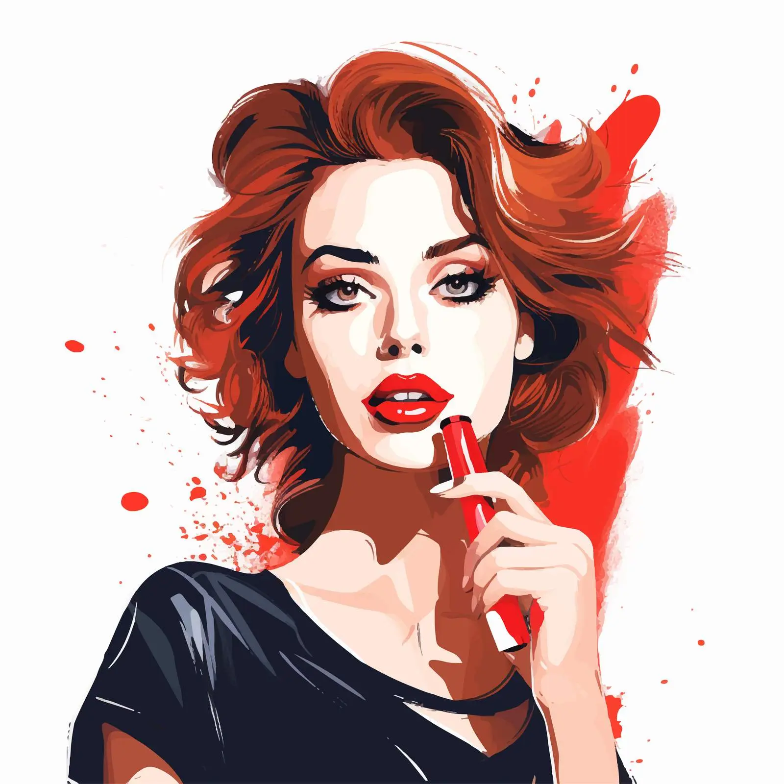Lovely Girl Portrait with Lipstick Advertising Concept — free download from Dotvec