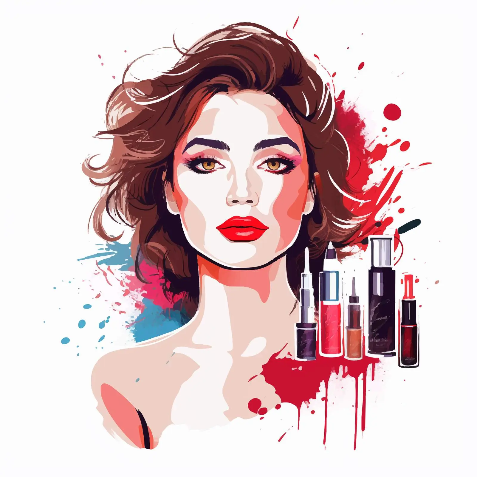 Portrait of a Girl with Lipstick Concept — free download from Dotvec