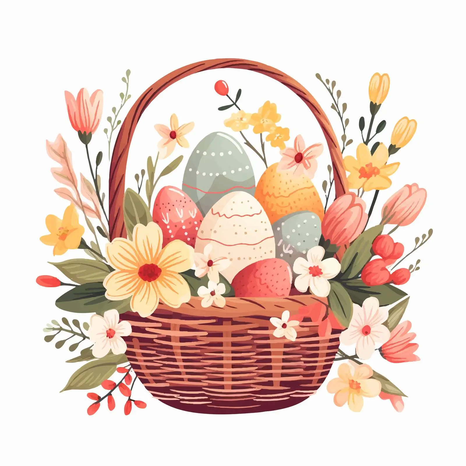 Happy Easter Handwritten Postcard Template — free download from Dotvec