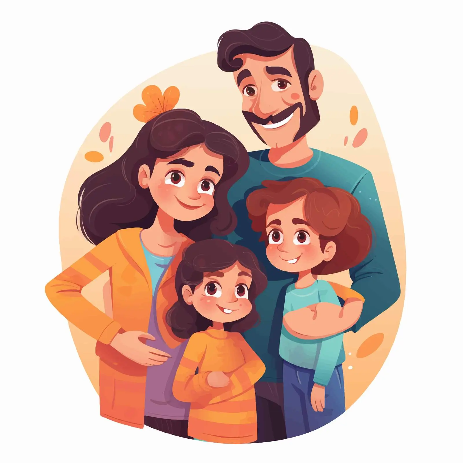 Loving Family: Parents and Daughters Together – free parental love image from Dotvec