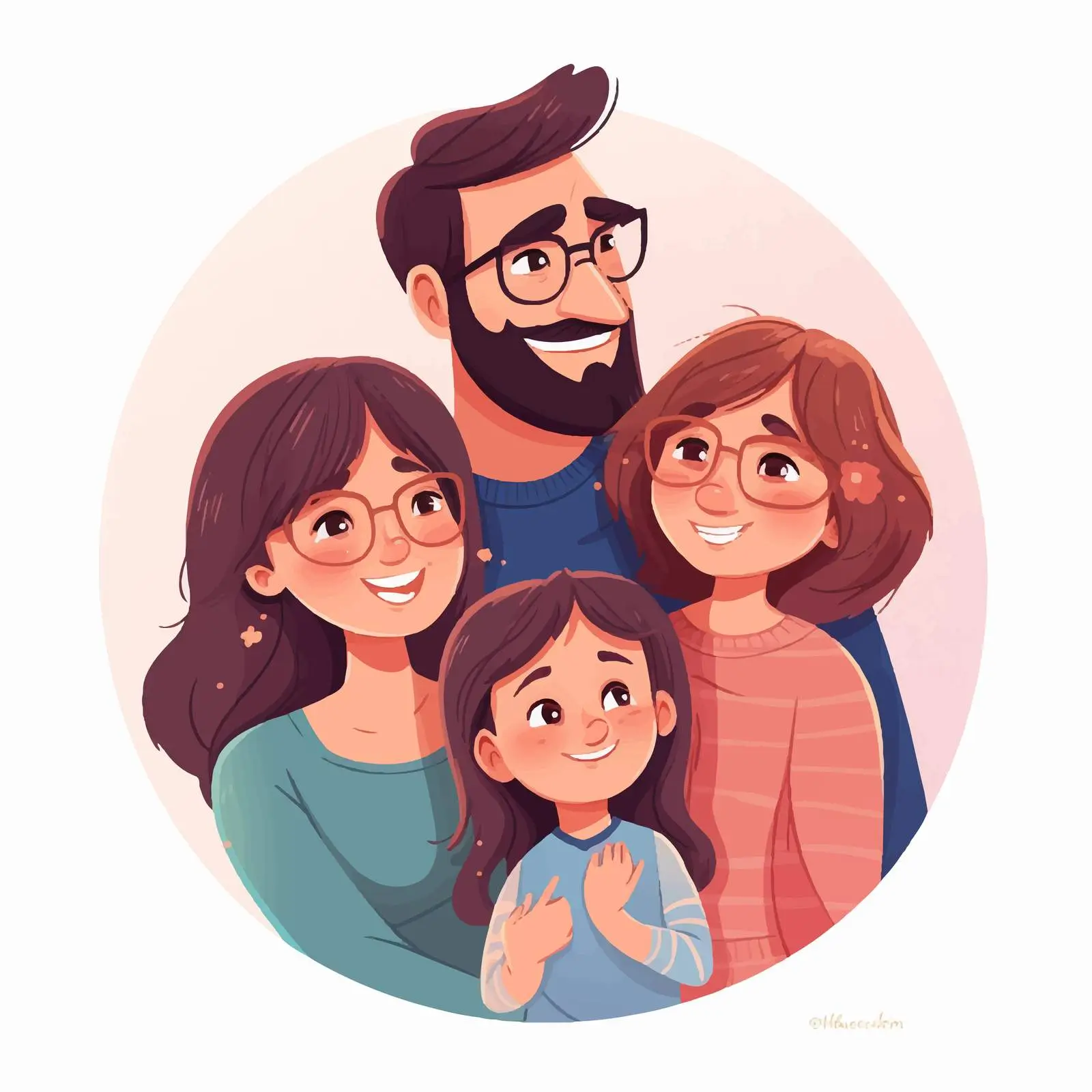 Loving Family Standing Together with Daughters — free download from Dotvec