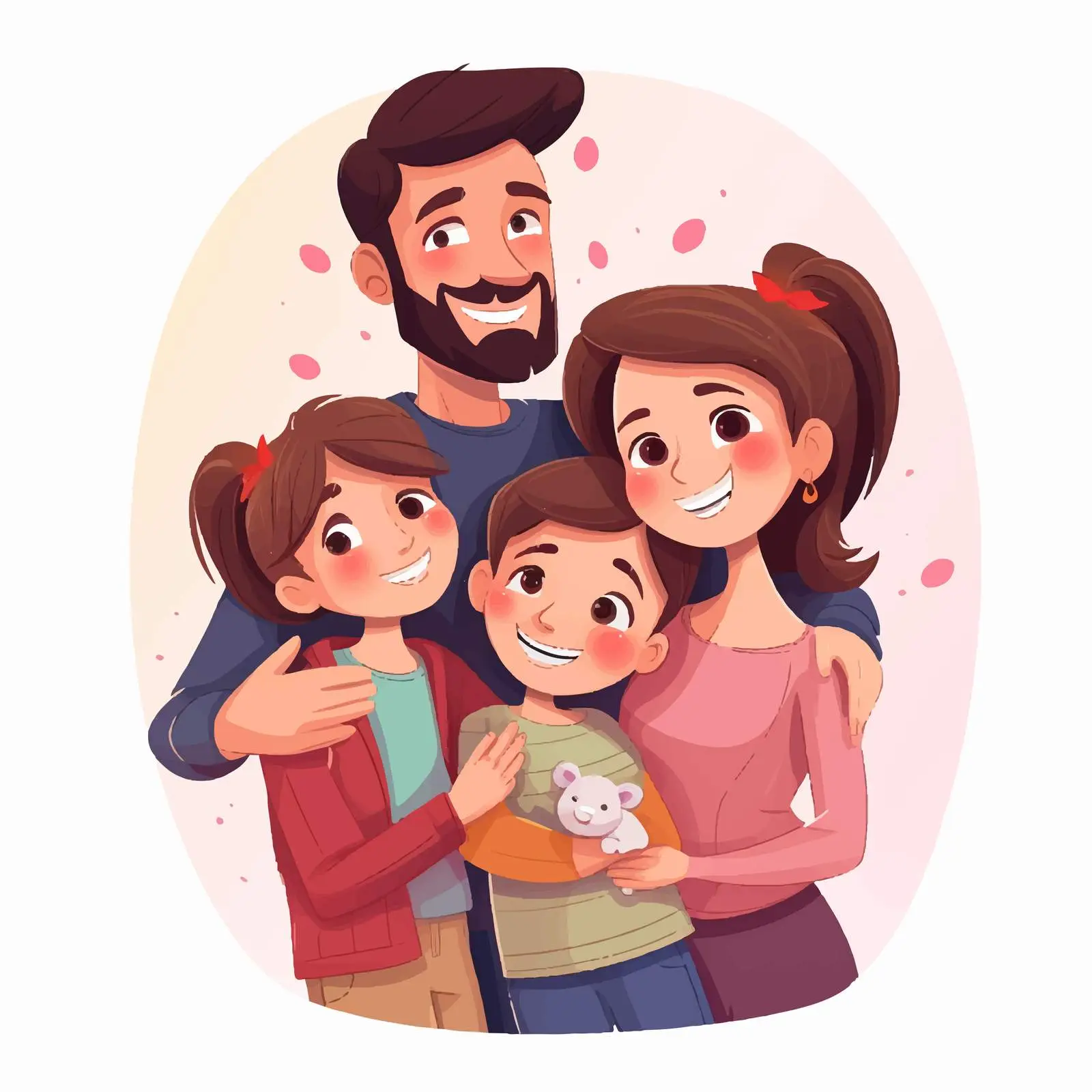 Loving Family with Parents and Daughters — free download from Dotvec