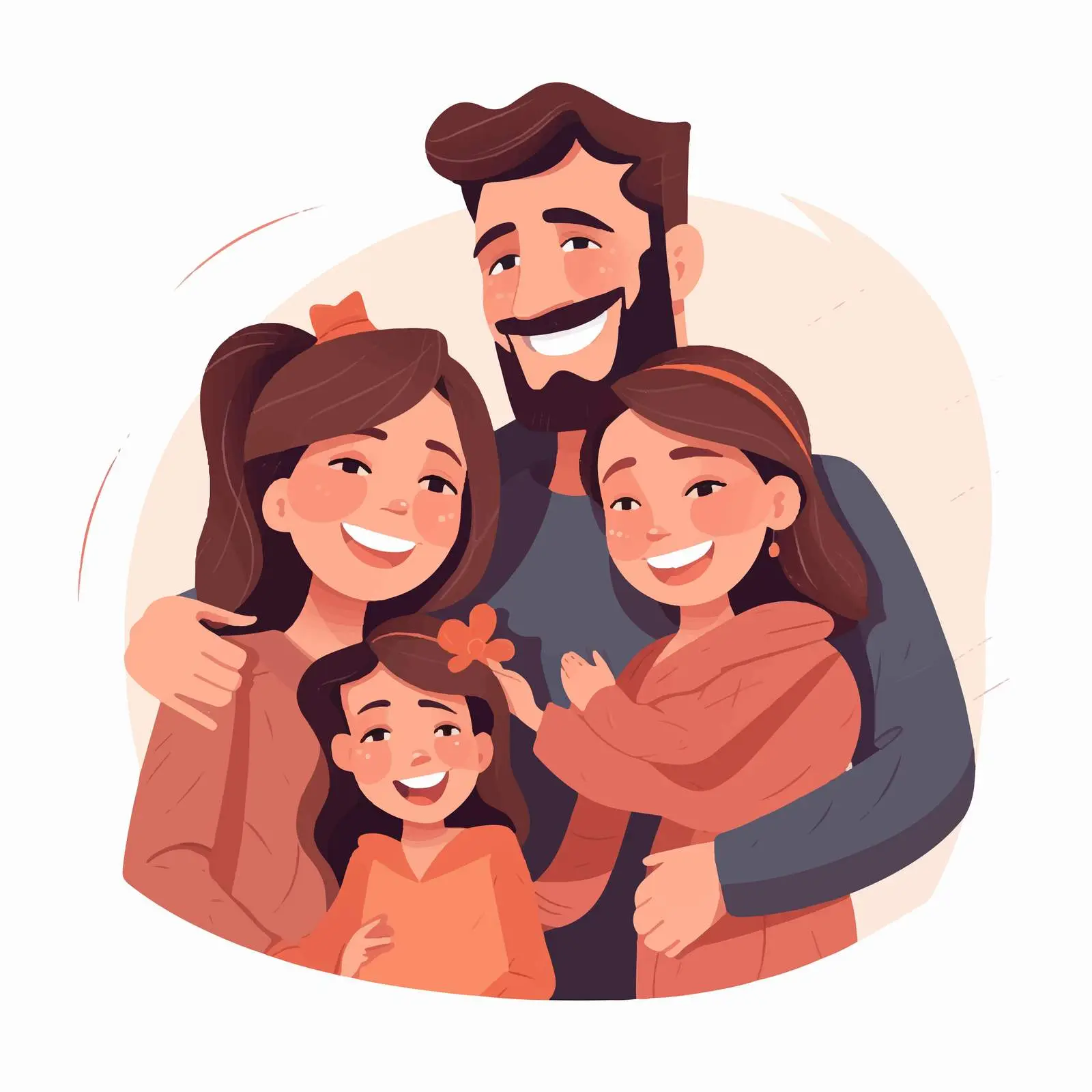 Happy Family of Four Standing Together — free download from Dotvec