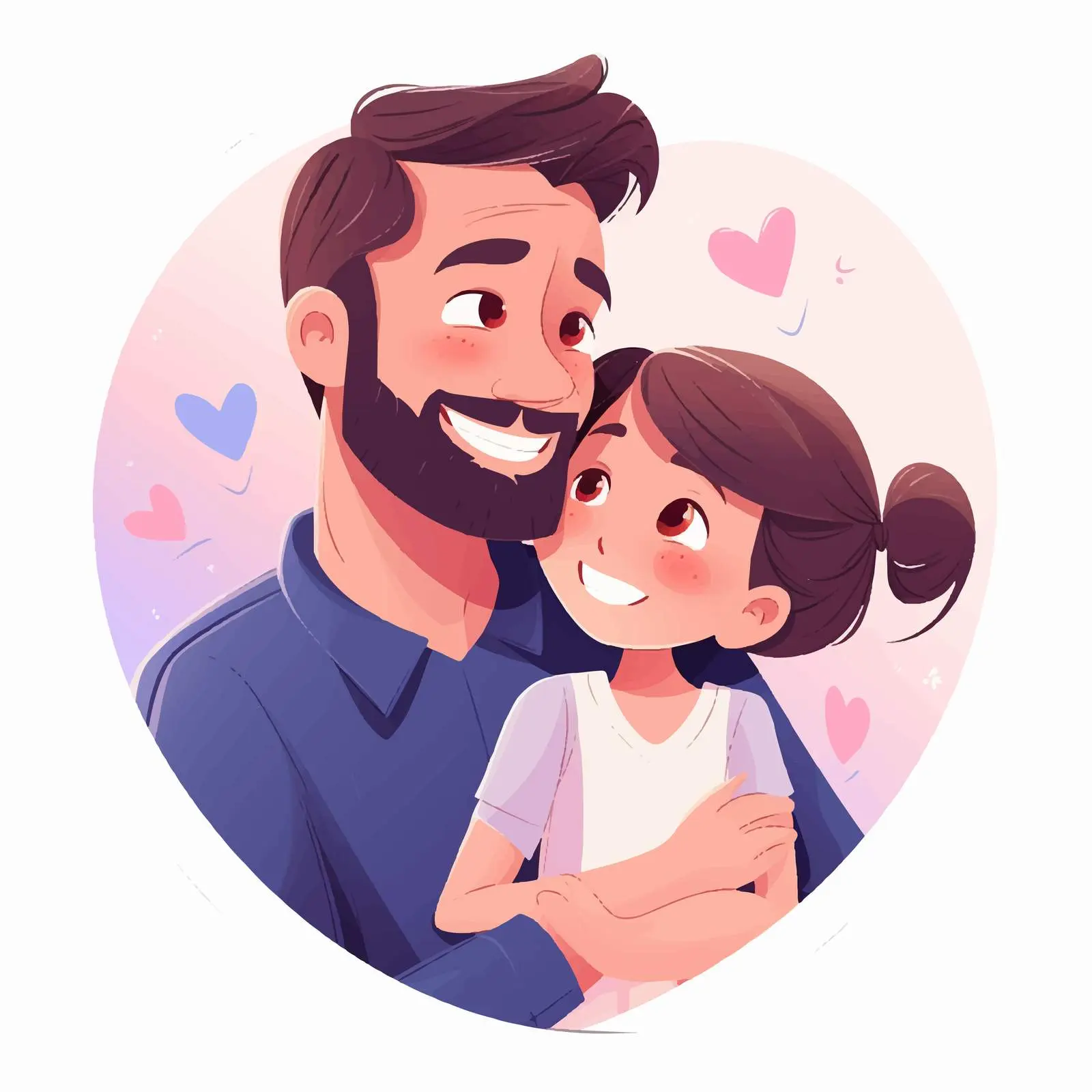 Heartwarming Father and Daughter Holiday Card — free download from Dotvec