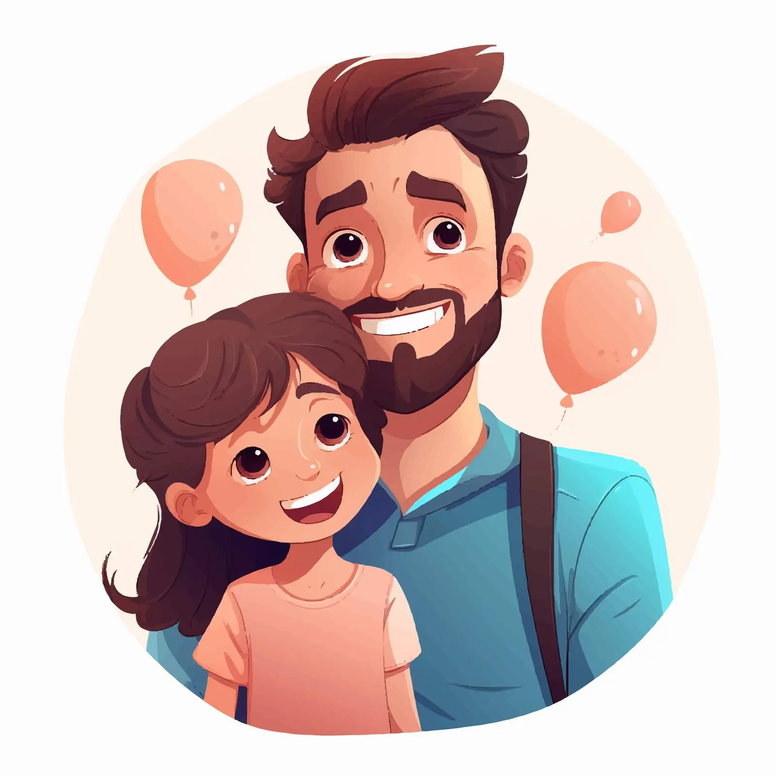 Loving Father and Daughter Holiday Card Vector — free download from Dotvec
