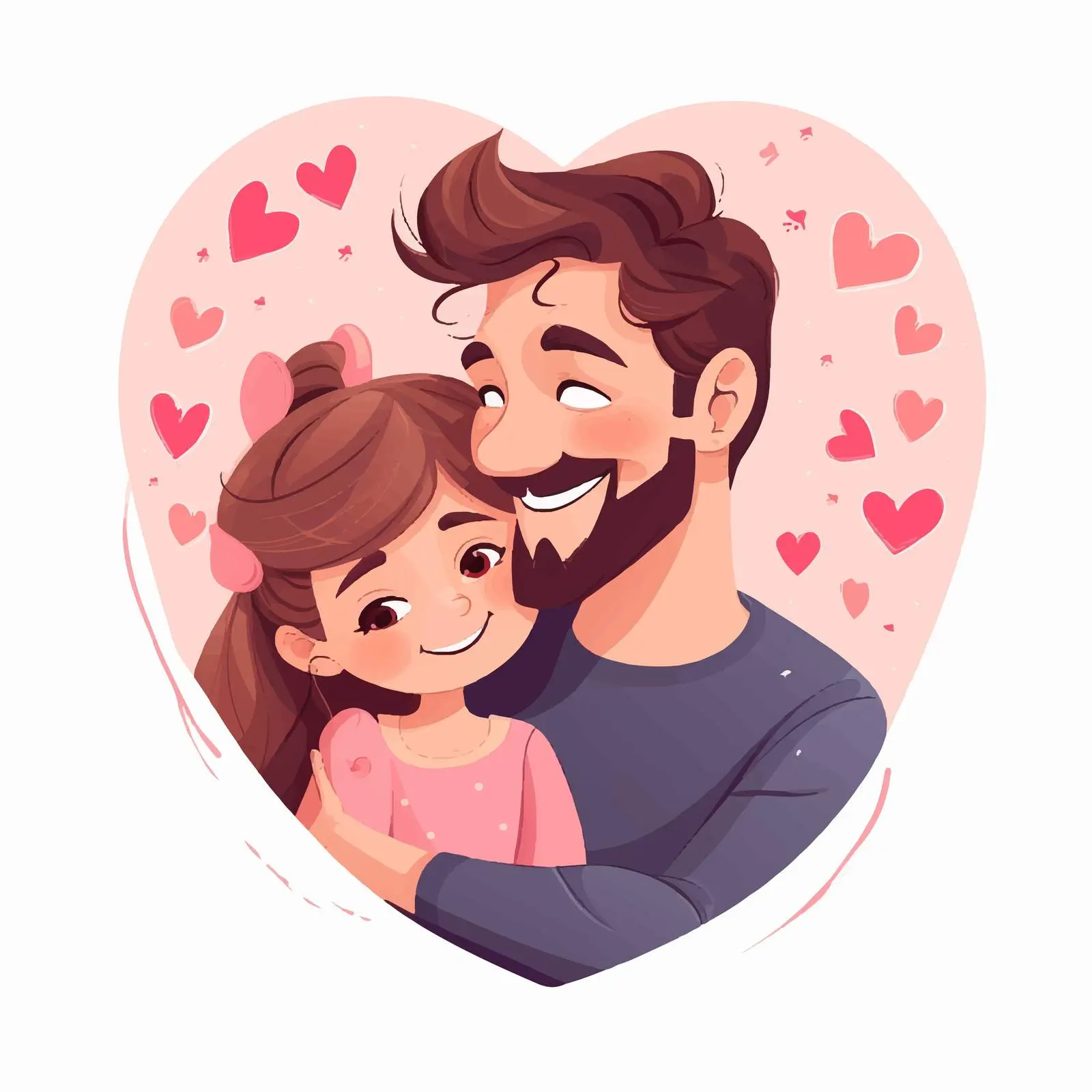 Father and Daughter Holiday Card Design — free download from Dotvec