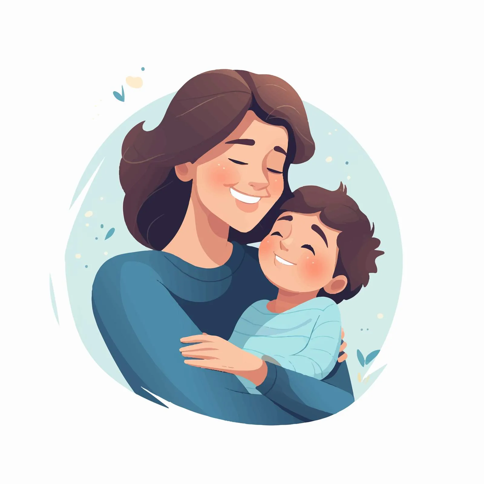 Loving Mother Caressing Her Son Vector Art — free download from Dotvec