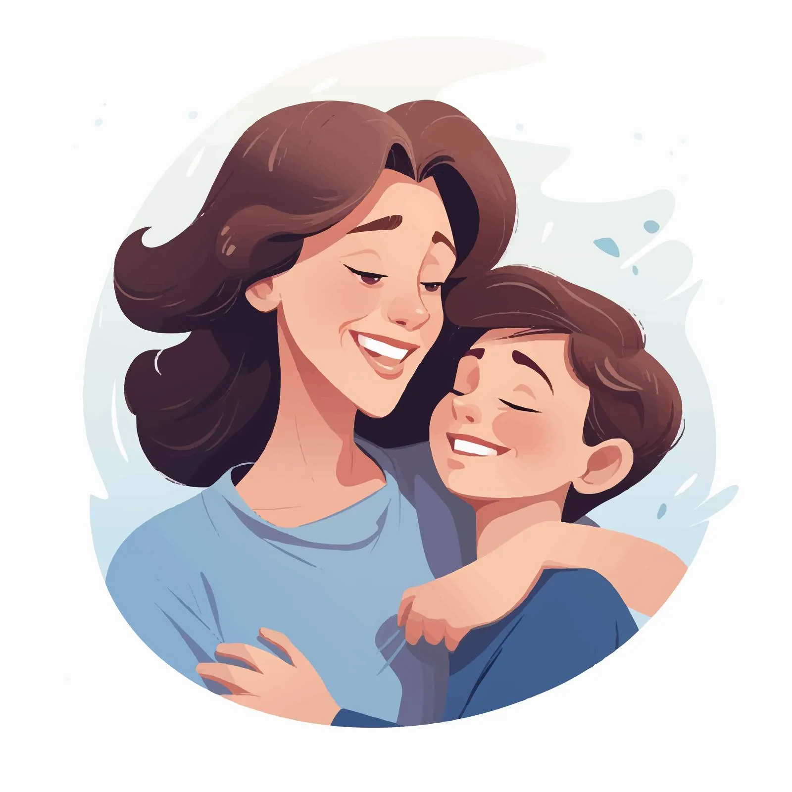 Loving Mother Caressing Her Son Vector — free download from Dotvec