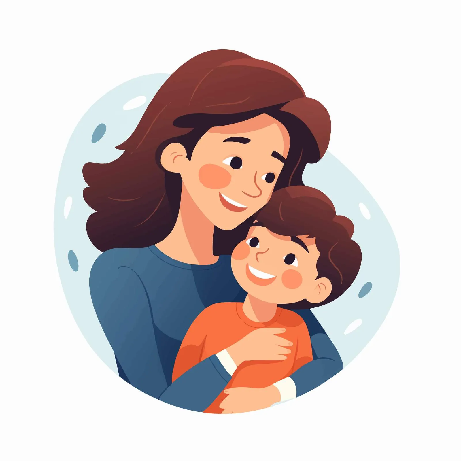 Loving Mother Caressing Her Son Vector — free download from Dotvec