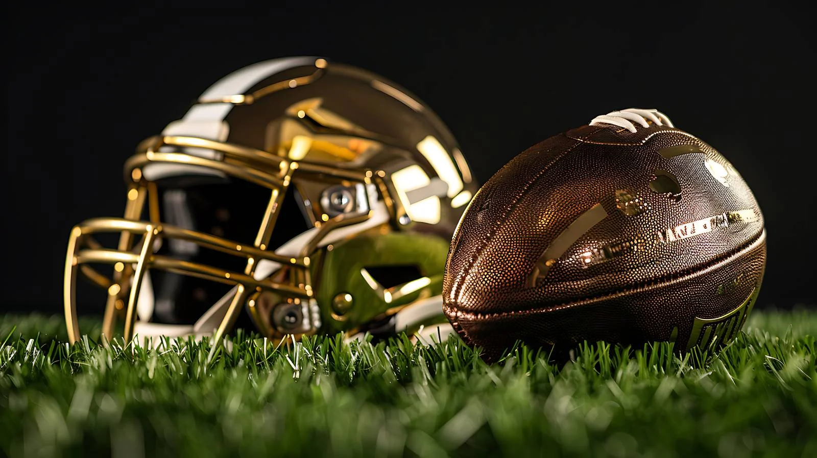 Dynamic Football and Golden Helmet Composition — free download from Dotvec