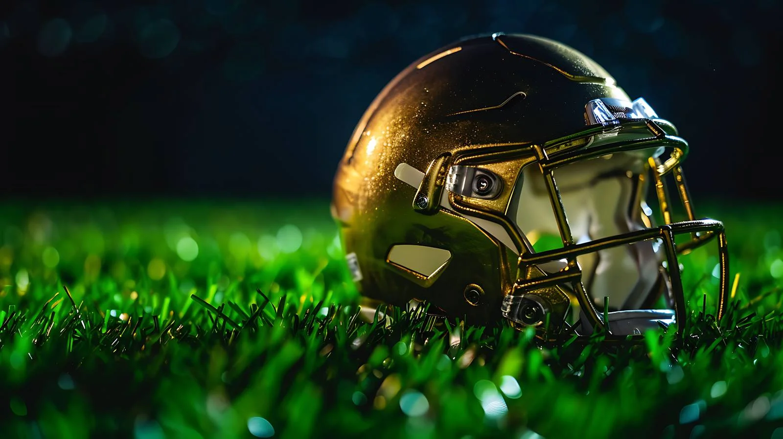 Dynamic Football and Gold Helmet Close-up — free download from Dotvec
